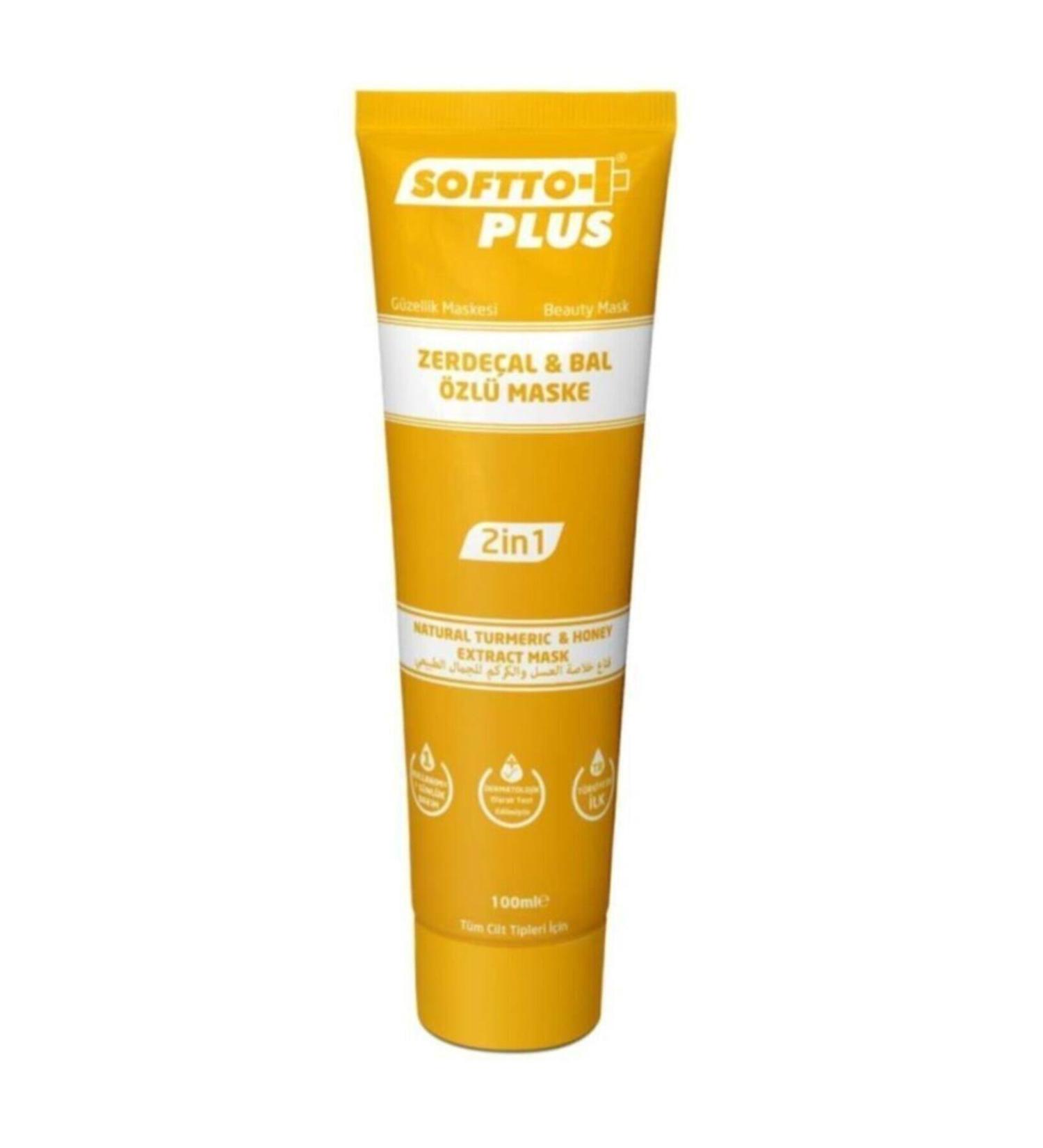 Softto Plus ANTI-WRINKLE PURIFYING HERBAL MOISTURIZING MASK WITH TURMERIC & HONEY EXTRACT 100 ML