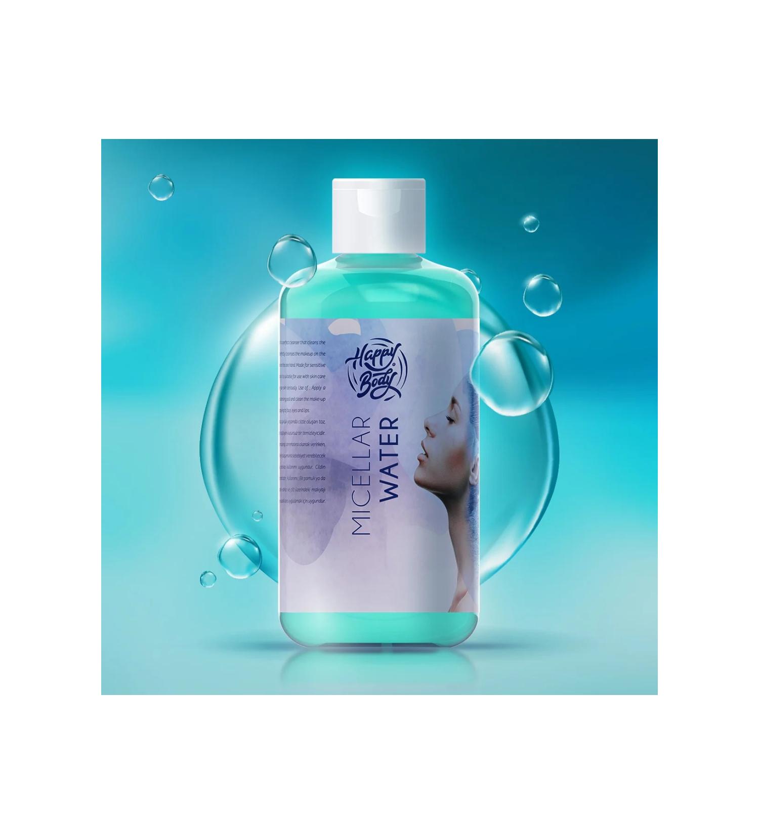Happy Body Skin Cleanser Face Eye and Lip Care Micellar Make-Up Remover Water for Sensitive Skin 250ml