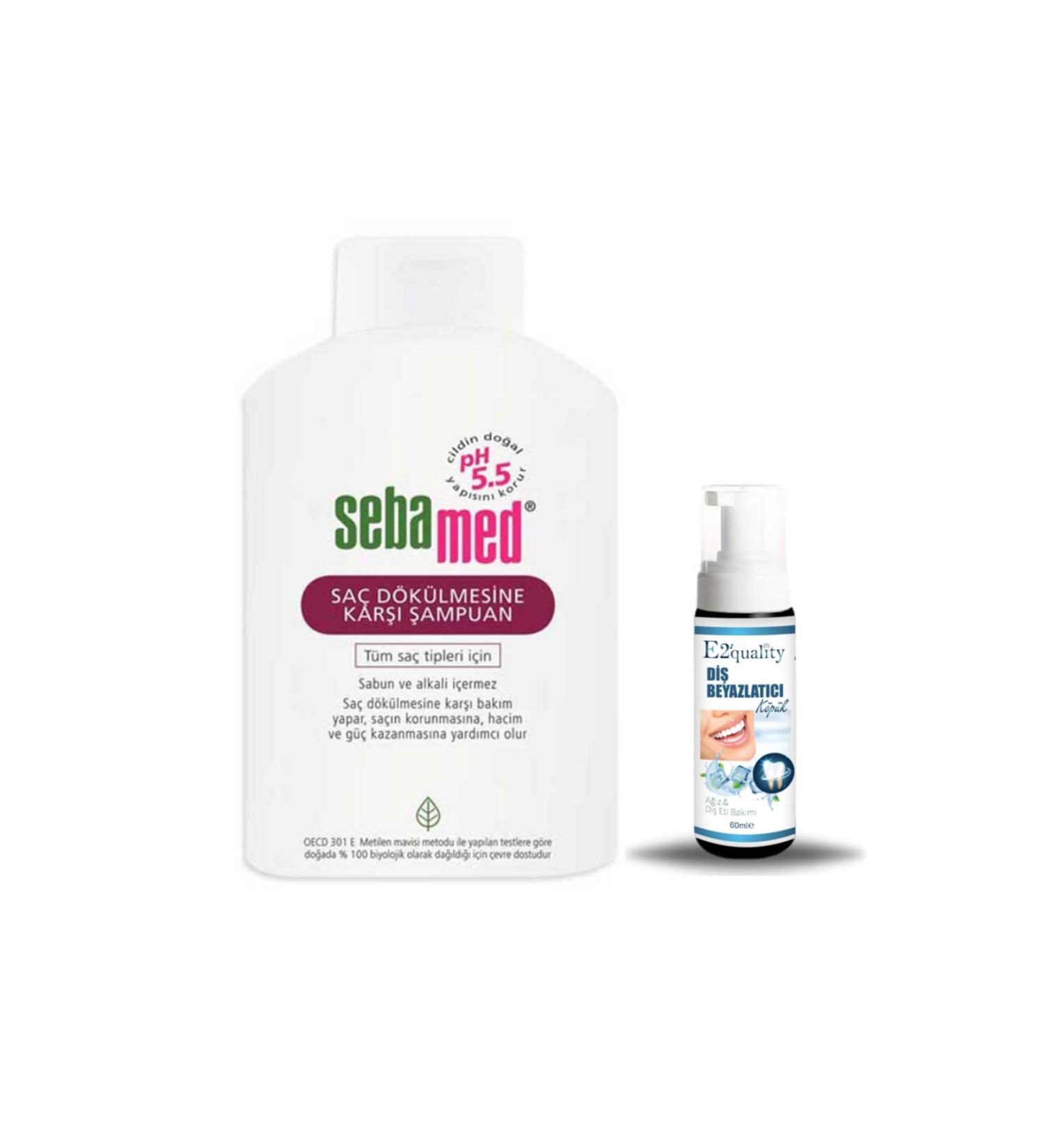 Sebamed Anti Hair Loss Shampoo 400 ml Economic (Against Hair Loss) + Gift Teeth Whitening Foam