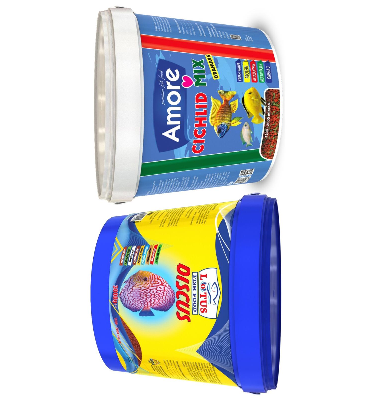 AMORE Ciclet Mix Granules 3kg Bucket Lotus Discus Granules 3kg Bucket Fish Food