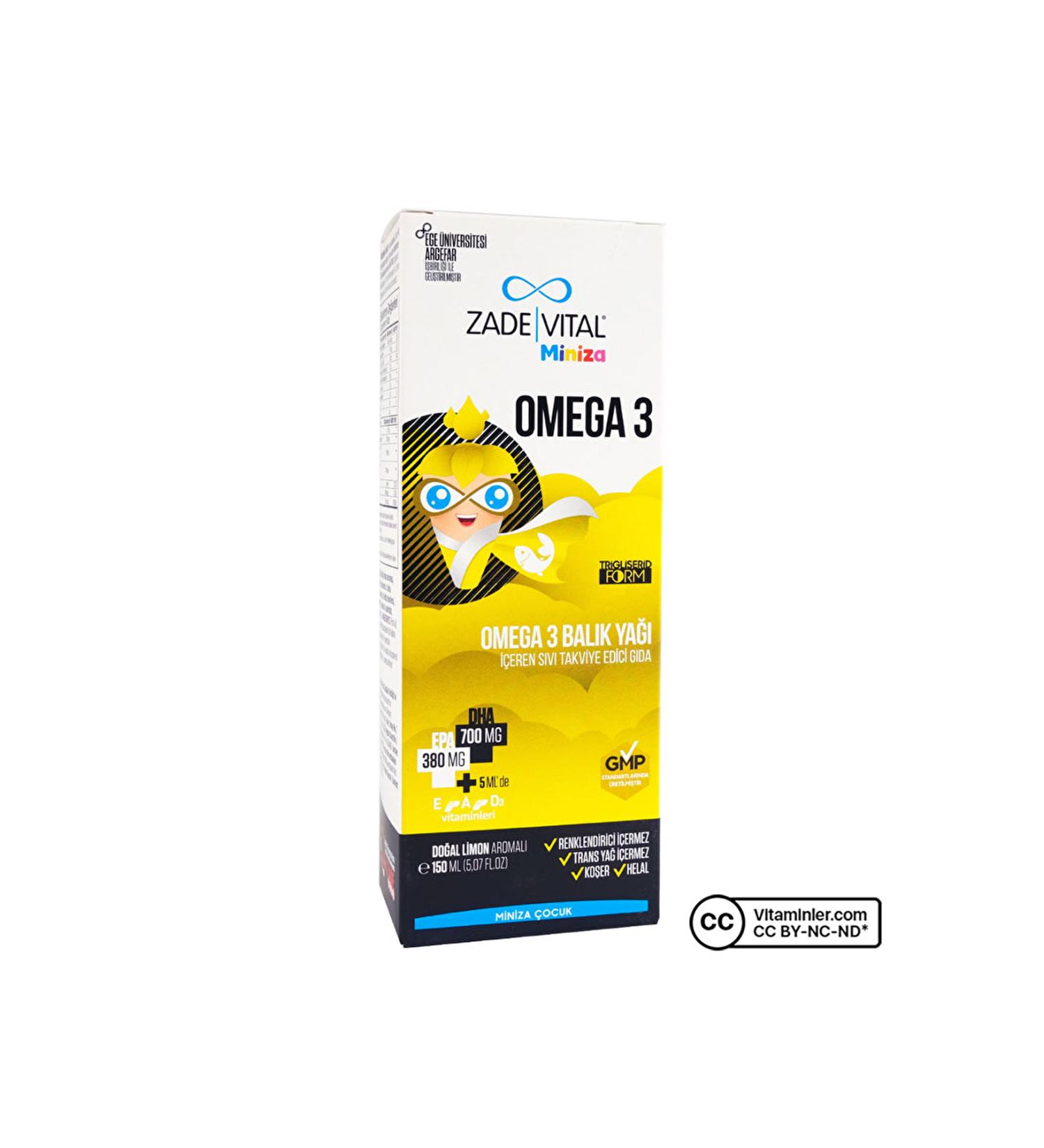 Zade Vital Miniza Omega 3 Fish Oil 150 ml - Buy Online on GoSupps.com