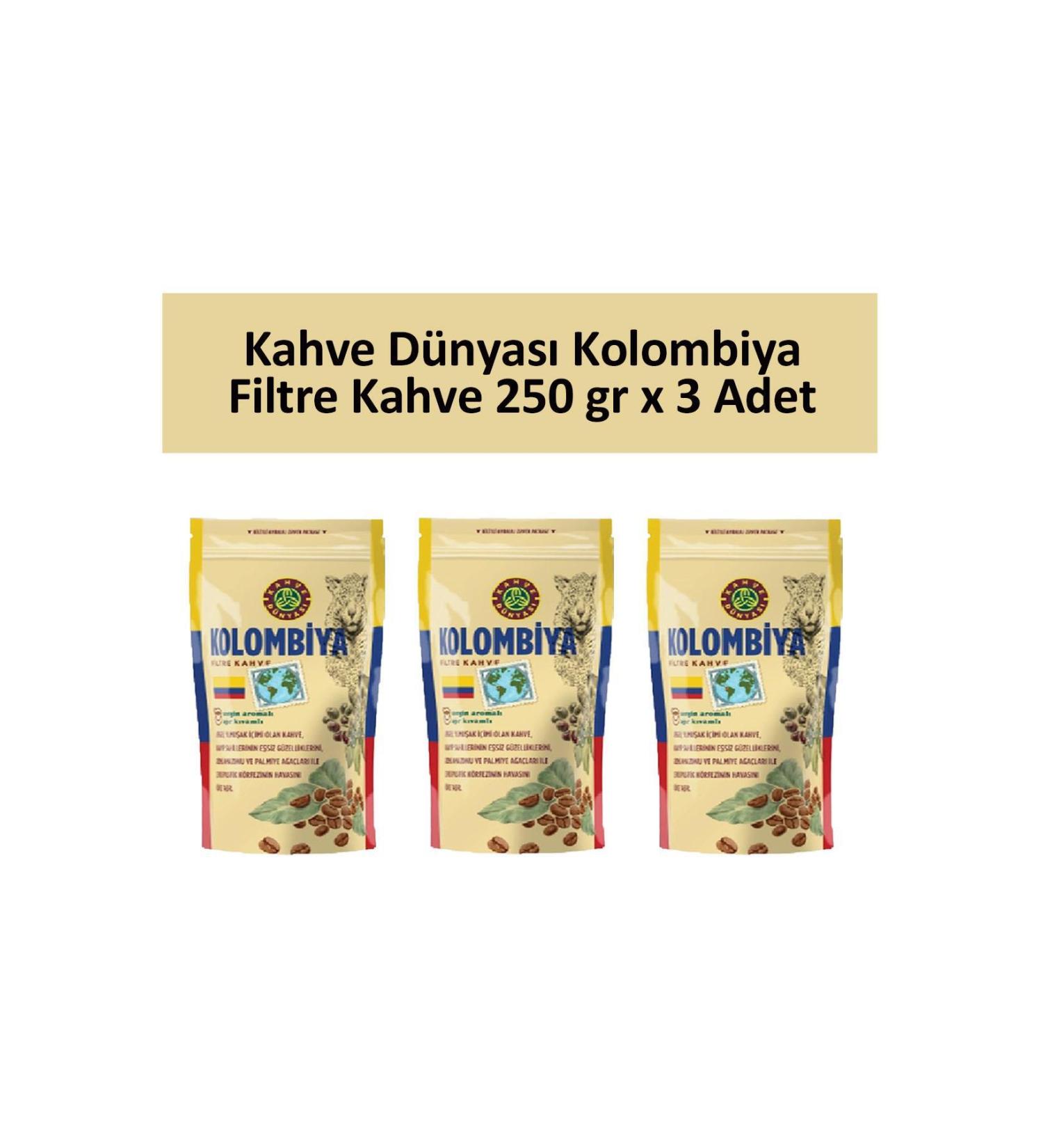 Coffee World Colombia Filter Coffee 250 gr x 3 Pieces