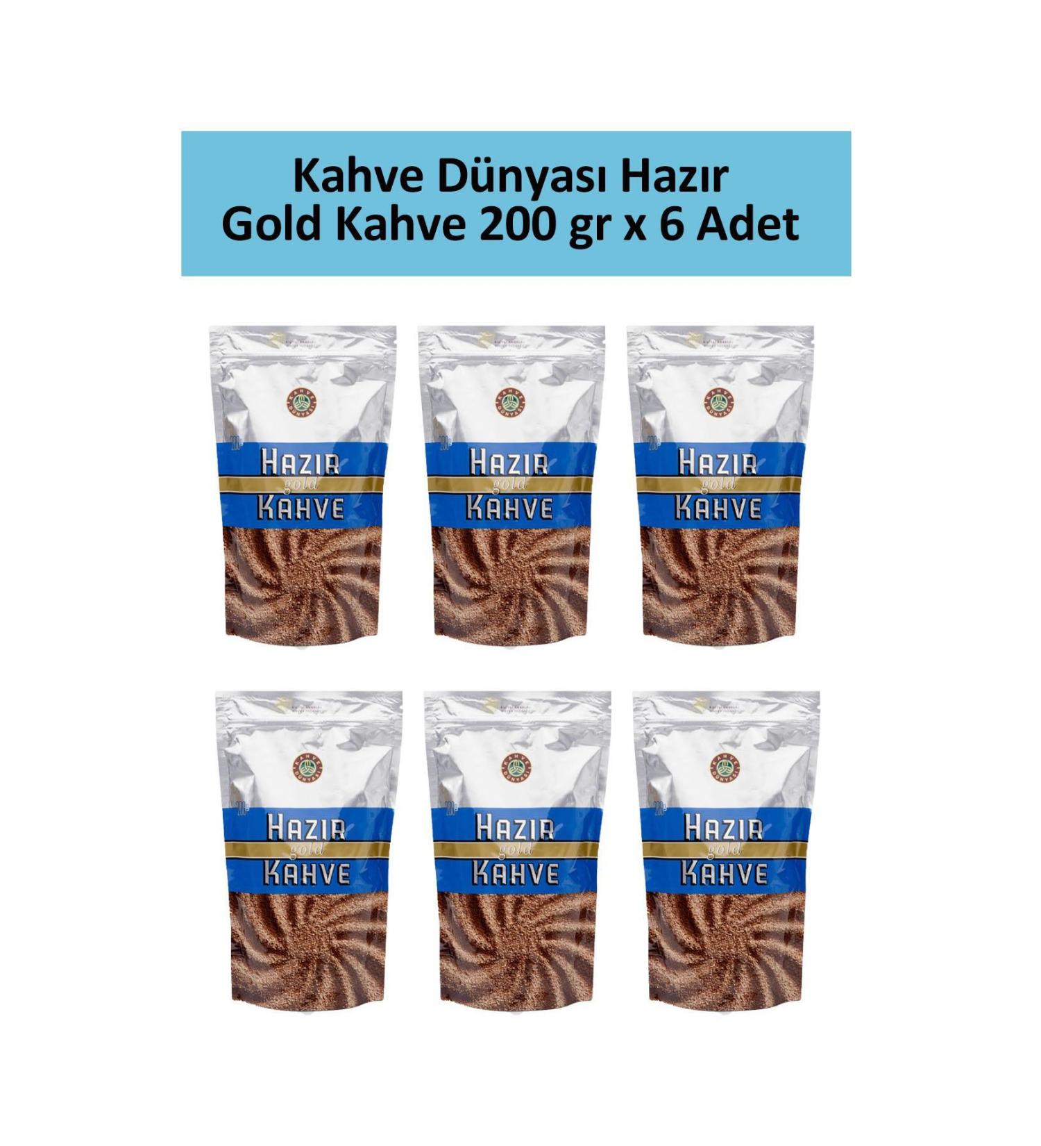 Coffee World Gold Instant Coffee 200 gr x 6 Pieces