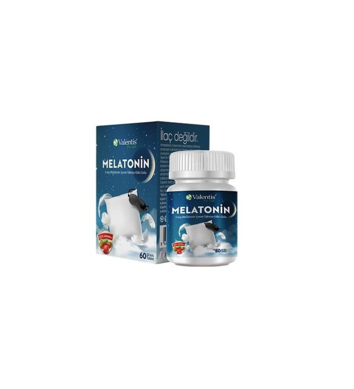 Valentis Melatoninn 3mg Sublingual Tablet Sleep Regulator Strawberry Flavored 60 Tablets Jetlag