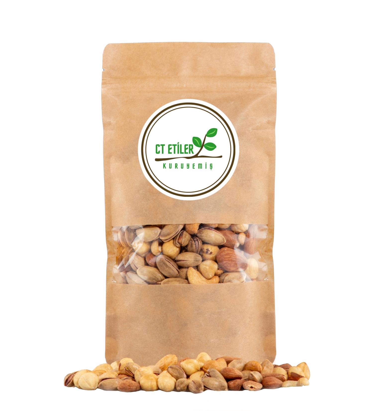 CT ET LER NUTS Mixed Luxury Nuts 5 Types Almond Hazelnut Cashew Siirt Pistachio Salted Pistachio 750 grams