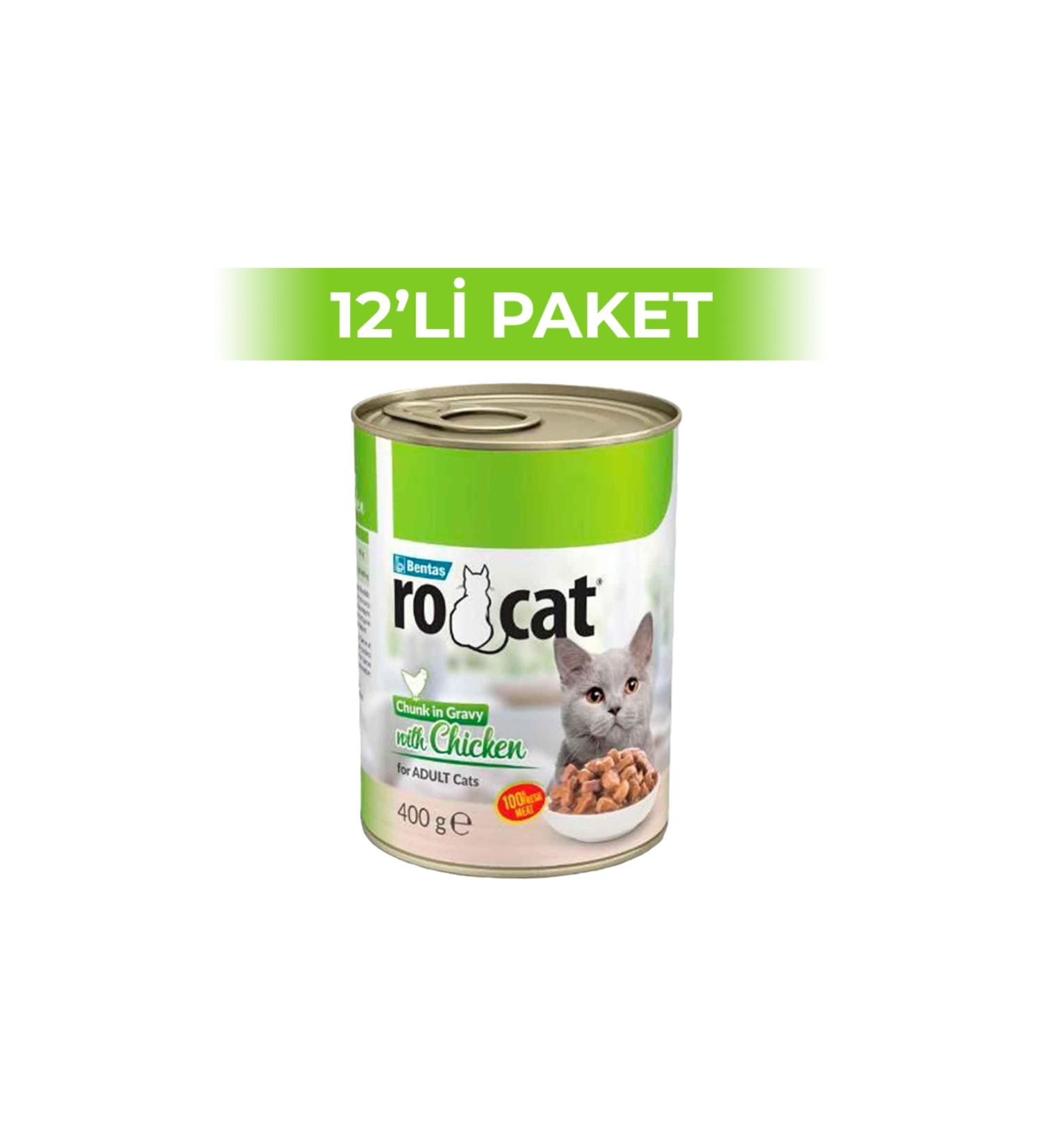 Rocat Chicken Adult Cat Canned Food 400 gr 12 Pieces