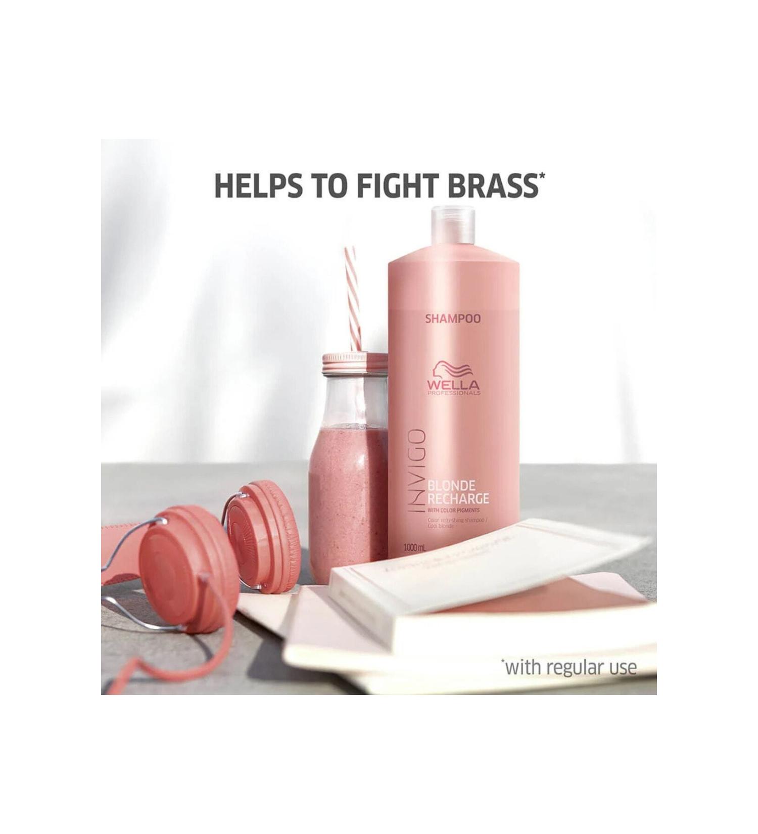 Wella Professionals Invigo Shampoo 1000 ml to help neutralize yellow tones without dyeing the hair. - Buy Online on GoSupps.com