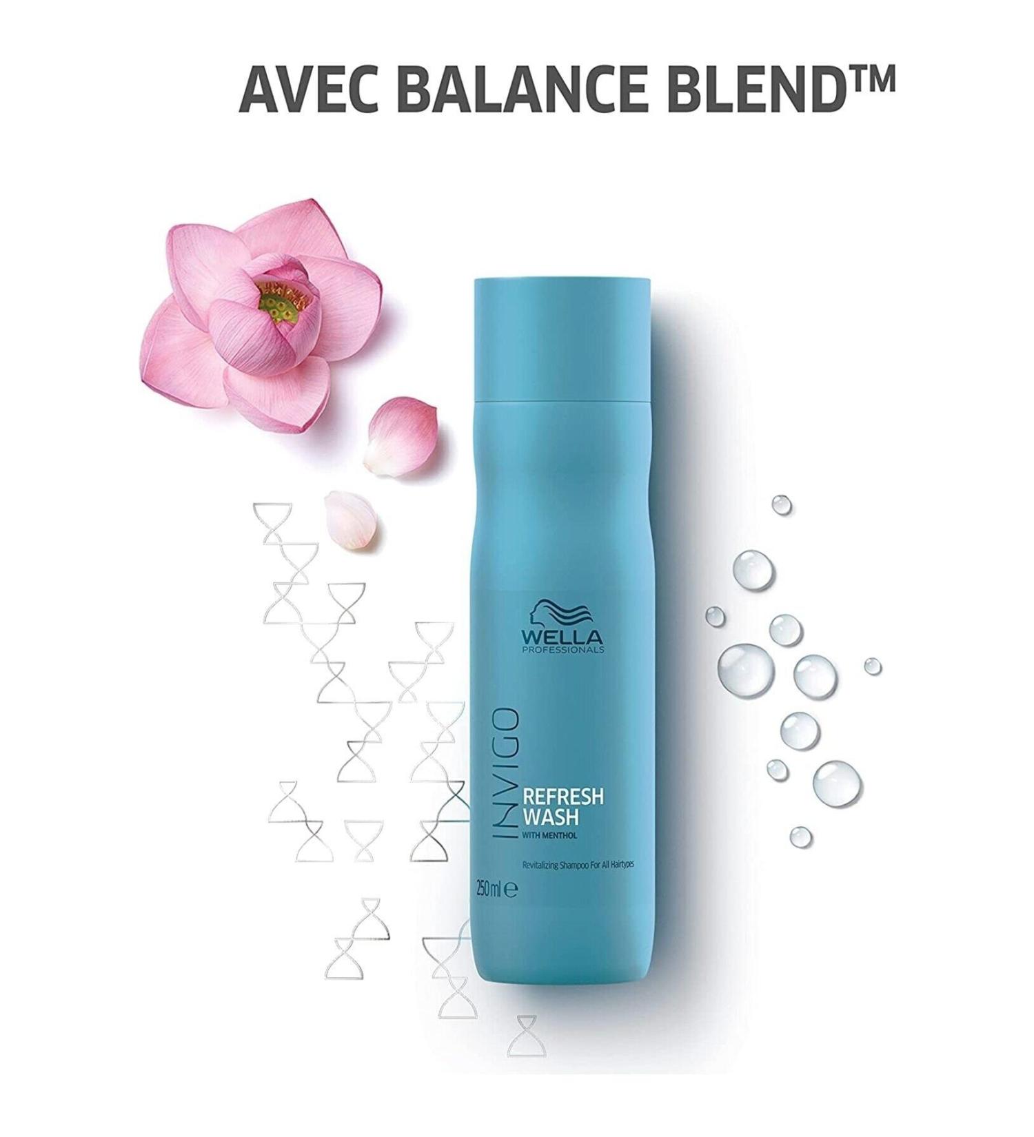 Wella Invigo Refresh Wash Menthol Shampoo 250 ml with its refreshing effect that revitalizes the scalp