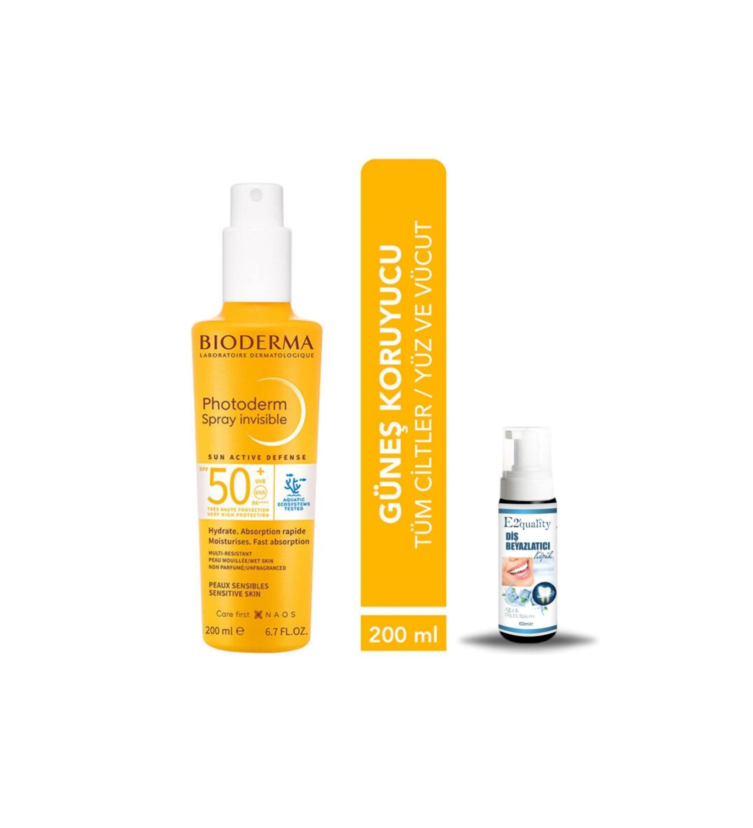 Bioderma Photoderm SPF50+ Sunscreen Spray 200 ml + Teeth Whitening Foam