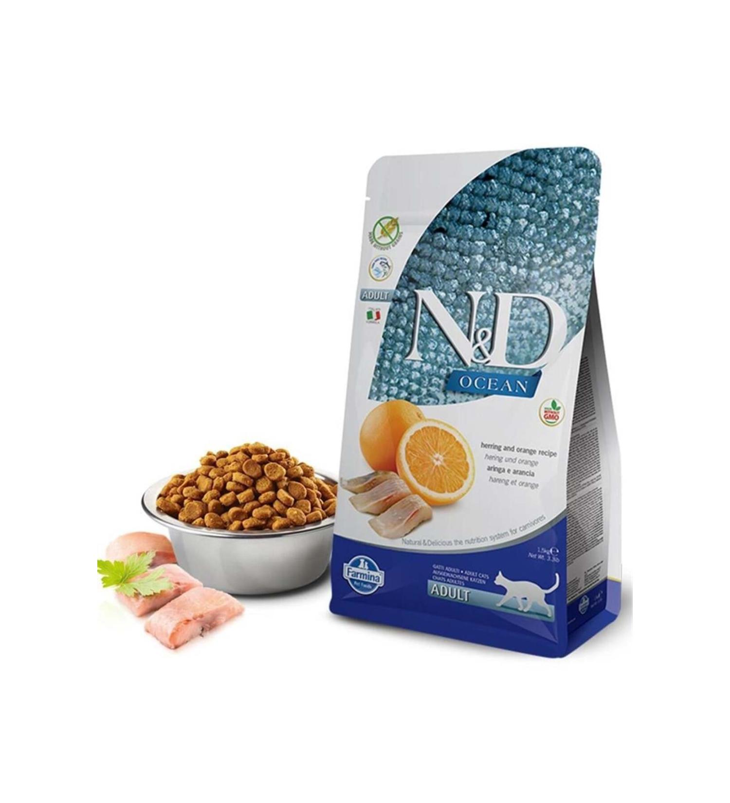 N & D Nd Grain Free Fish & Orange Adult Cat Food 1.5 Kg