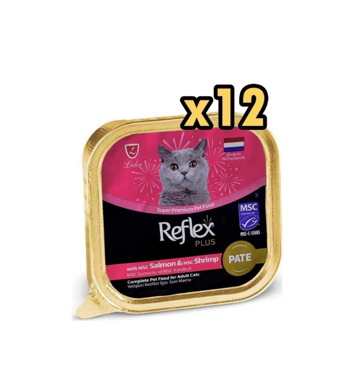 Reflex Plus Pate Salmon and Shrimp Cat Canned Food 85 Gr x 12 Pieces