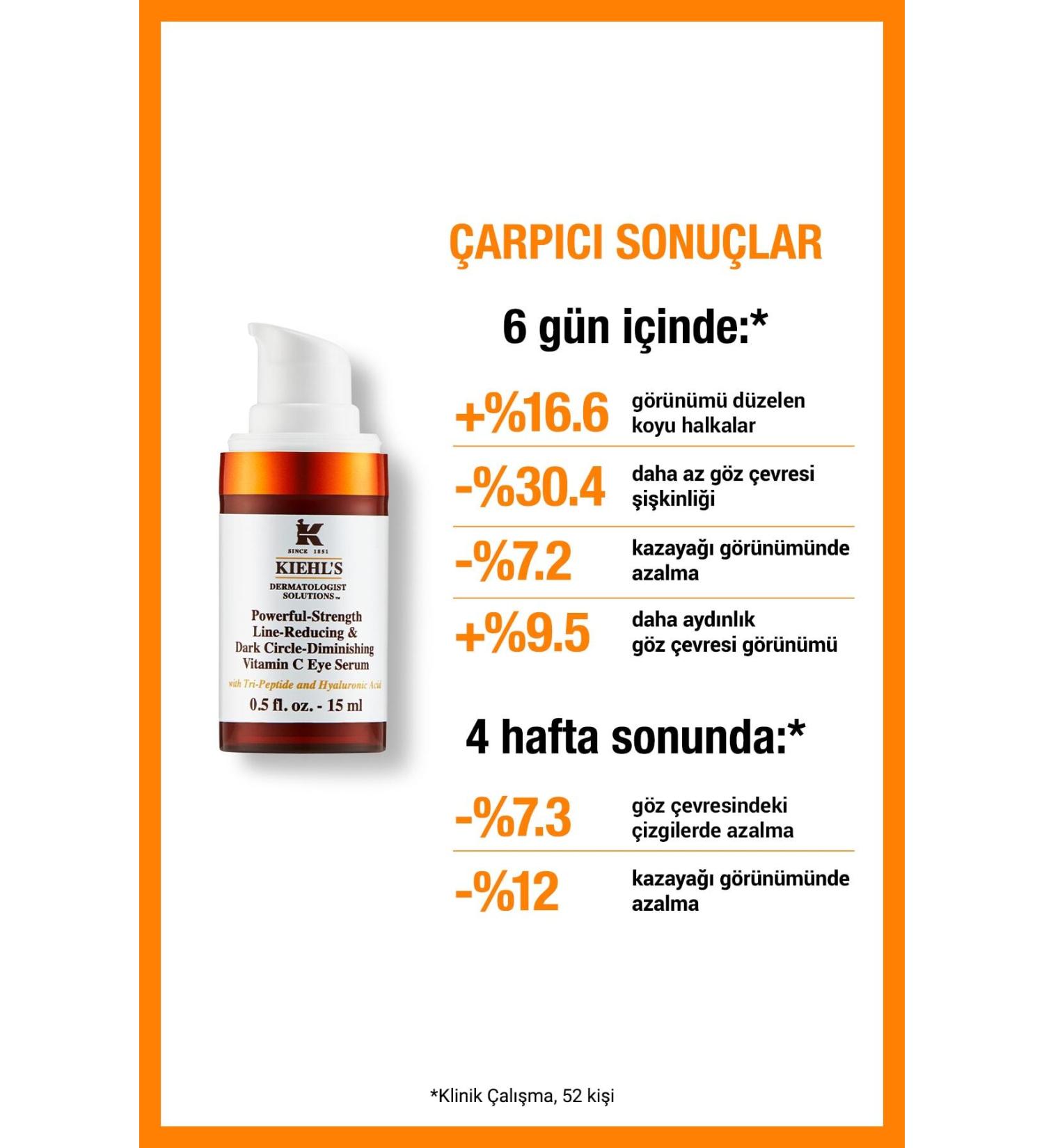 Kiehl's Dark Circles Crow's Feet and Puffiness Reducing Eye Contour Serum with Vitamin C 15 ml - Buy Online on GoSupps.com