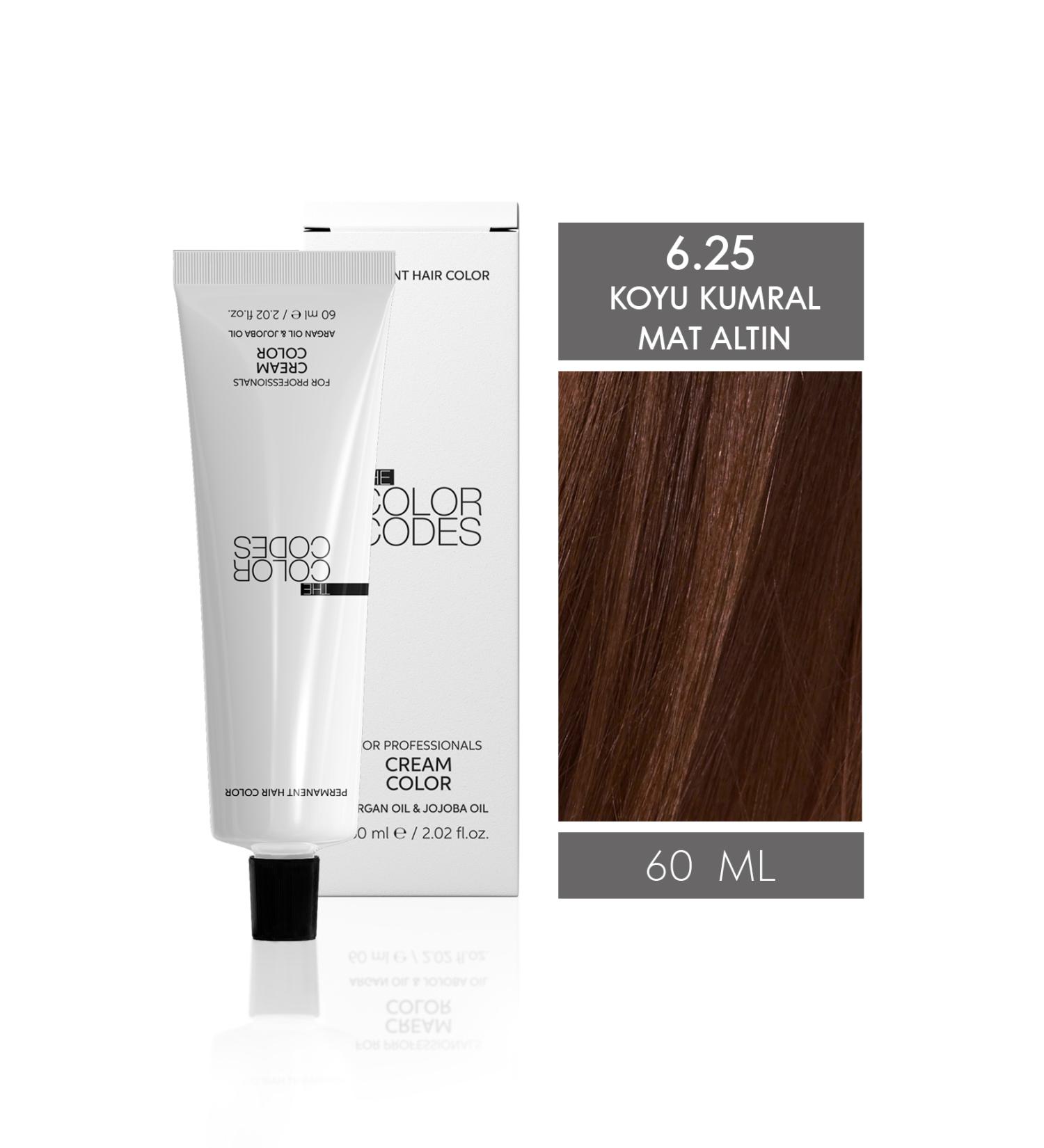 THE COLOR CODES CREAM COLOR 6.25 DARK BROWN MATTE GOLD 60ML