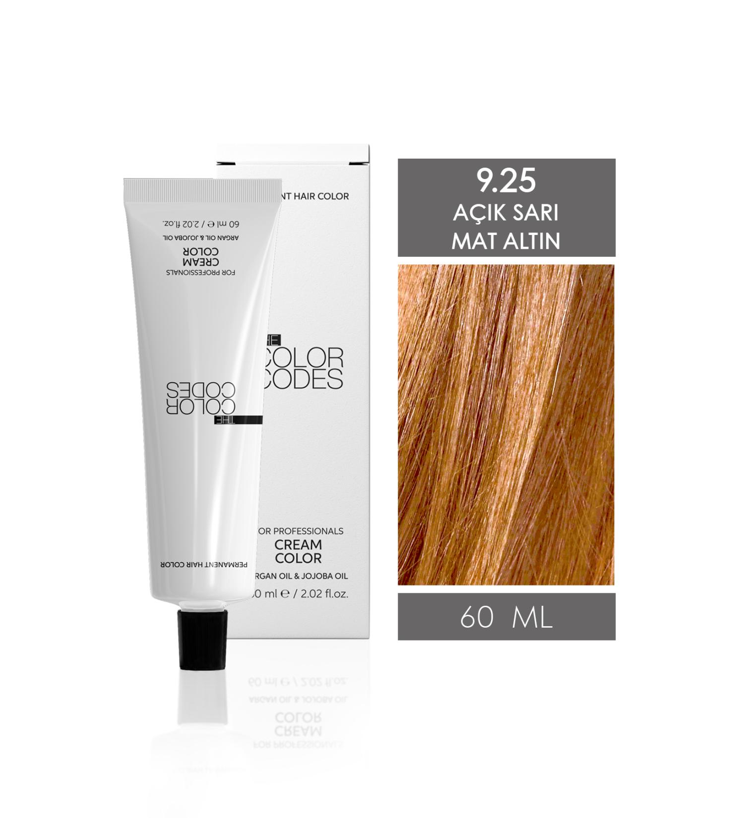 THE COLOR CODES CREAM COLOR 9.25 LIGHT YELLOW MATTE GOLD 60ML