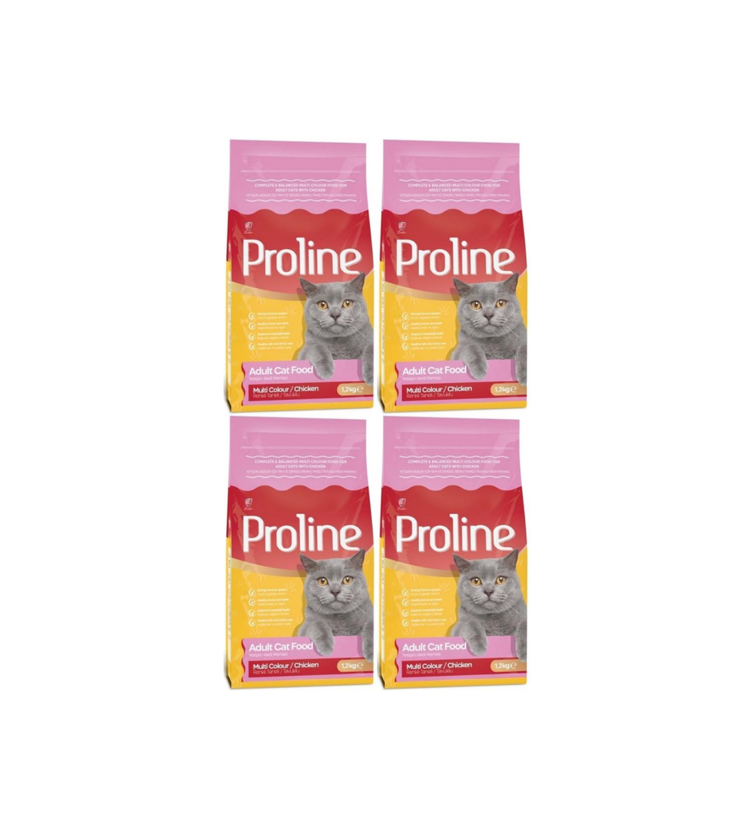 Proline Multi Color Adult Cat Food 1.2kg - 4 Pieces