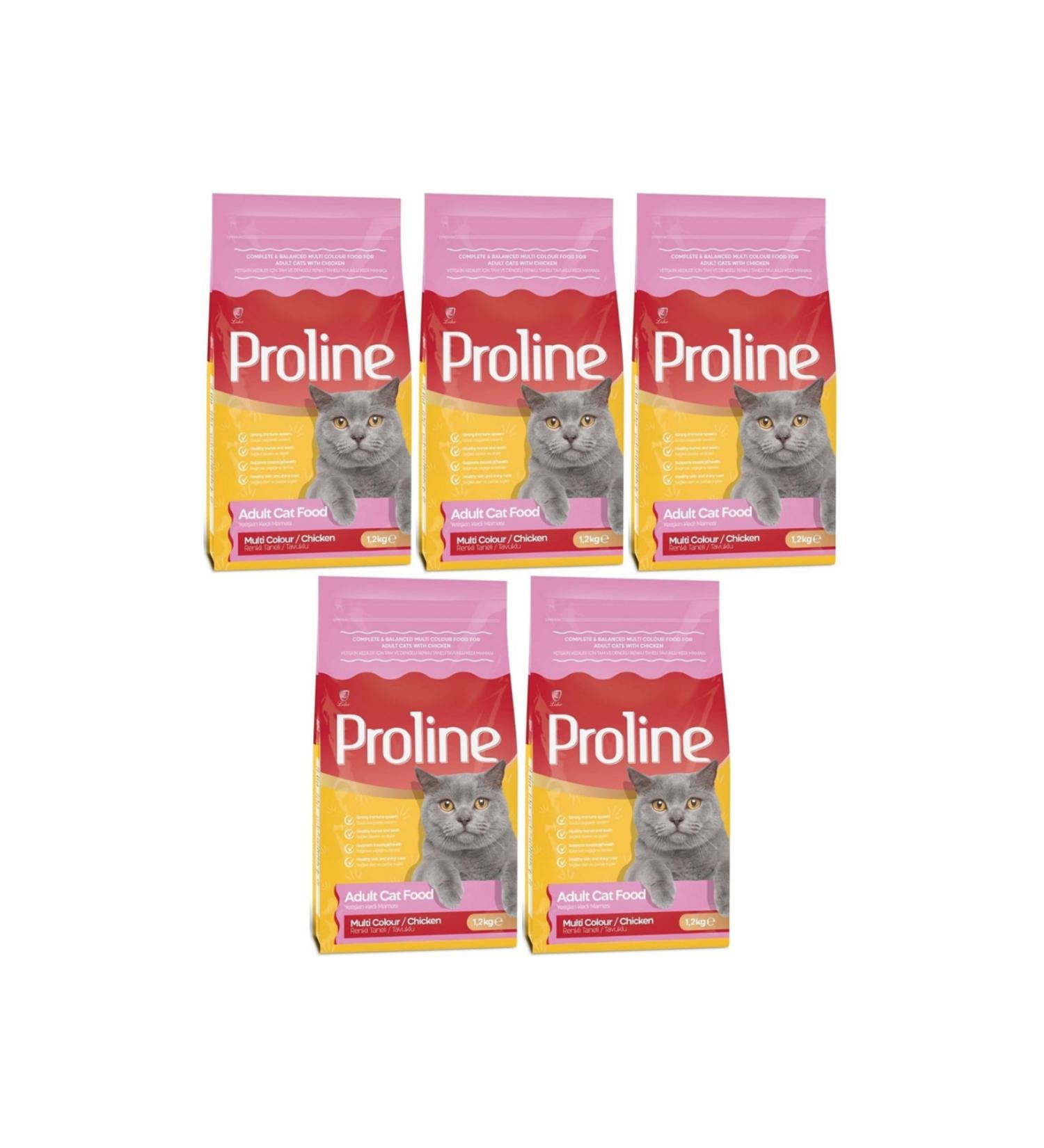 Proline Multi Color Adult Cat Food 1.2kg - 5 Pieces