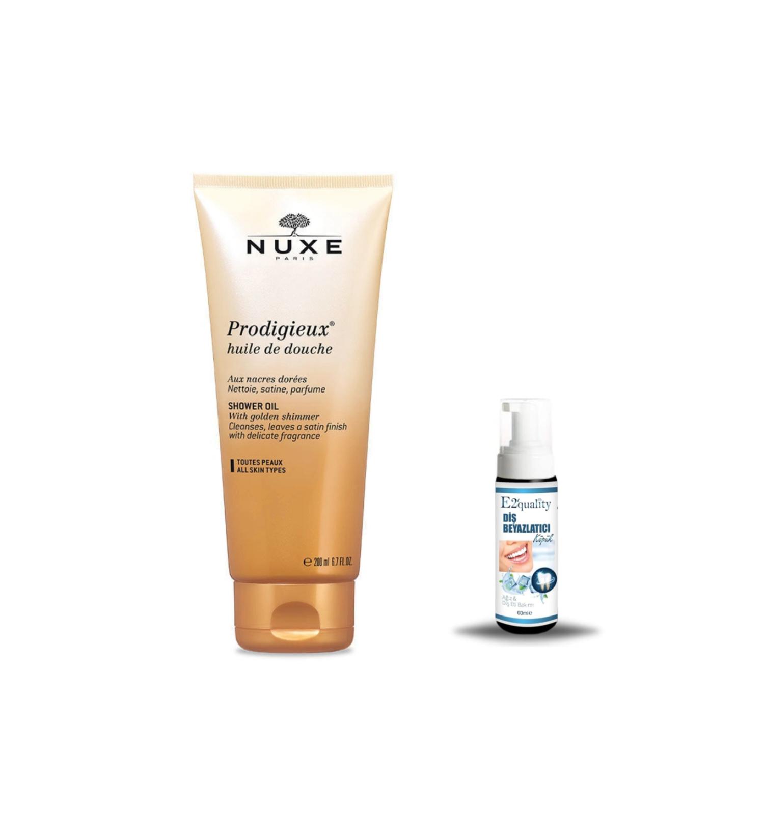Nuxe Prodigieux Shower Oil 200ml + Gift Teeth Whitening Foam