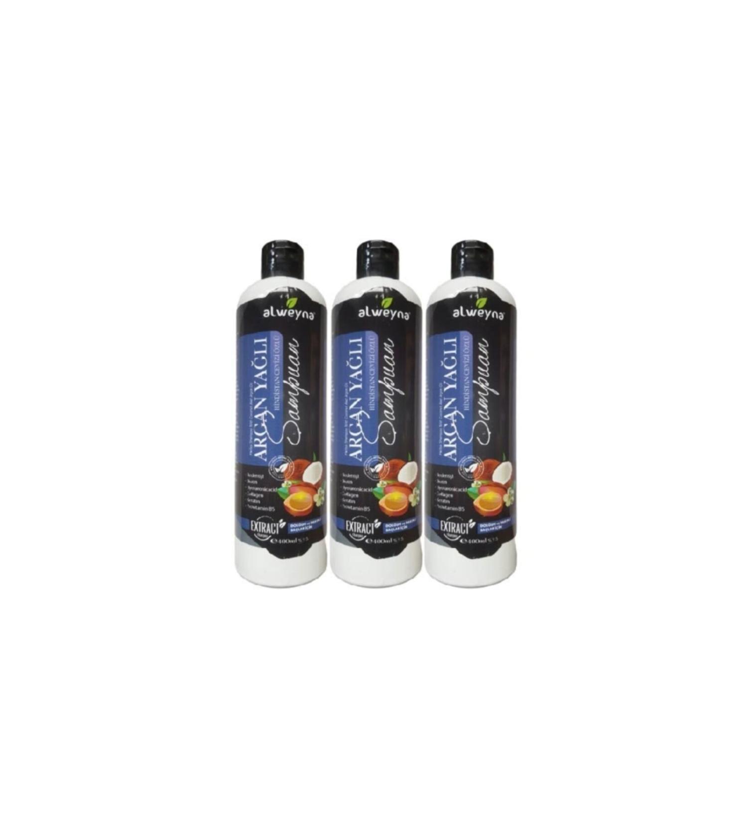 ALWEYNA Argan & Coconut Essence Herbal Shampoo 400 Ml 3 Pieces