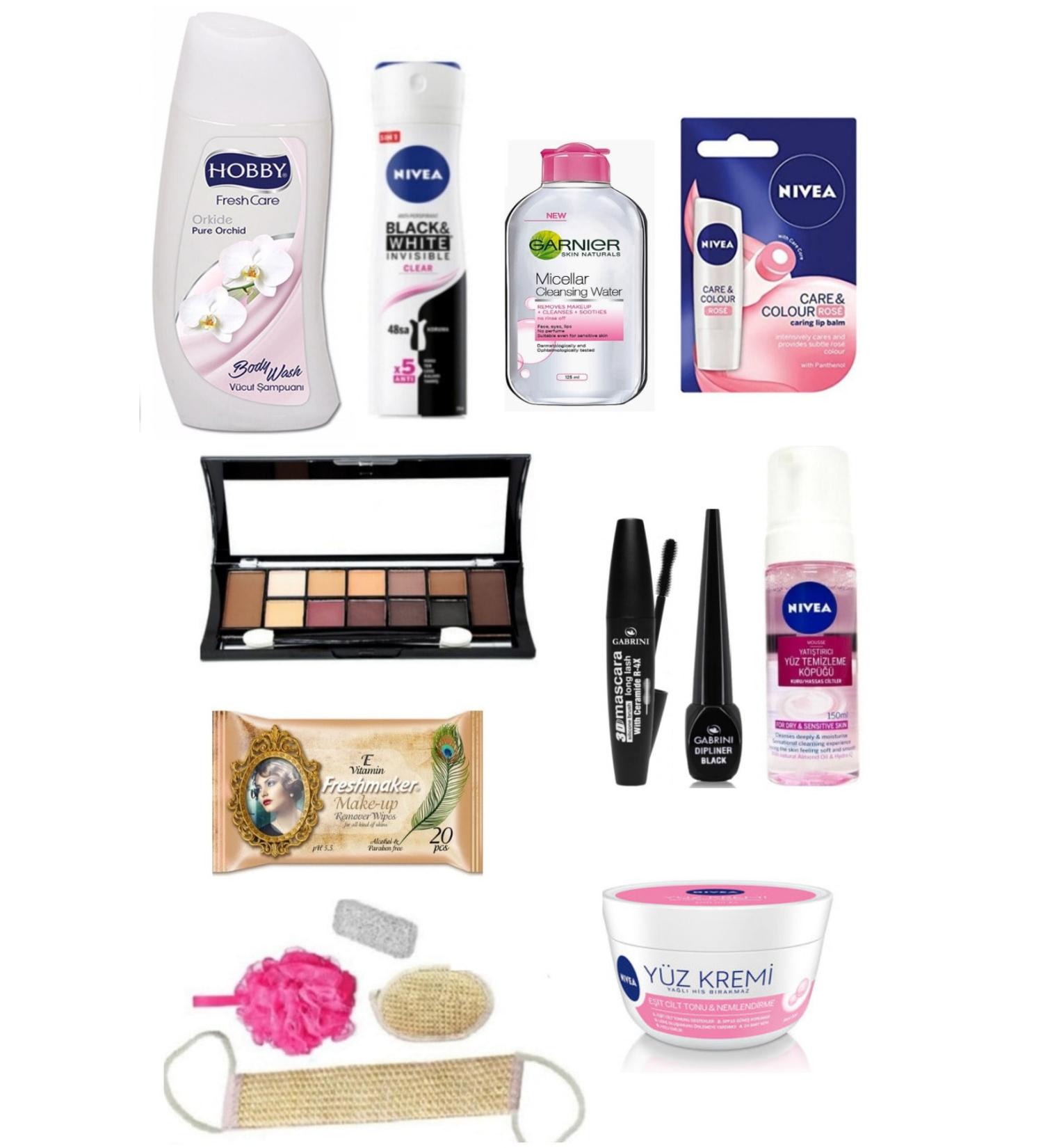 Hobby Women's Skin Care and Makeup Set 14 Pieces