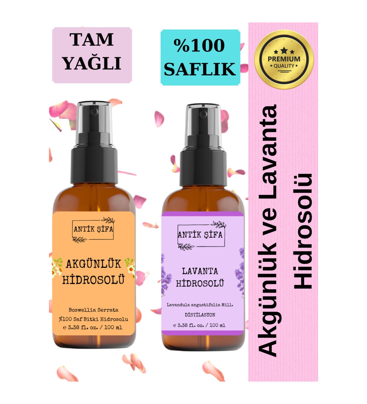 Ancient Healing Frankincense Water and Lavender Water (100ml+100ml) - Natural Frankincense Frankincense and Lavender Hydrosol