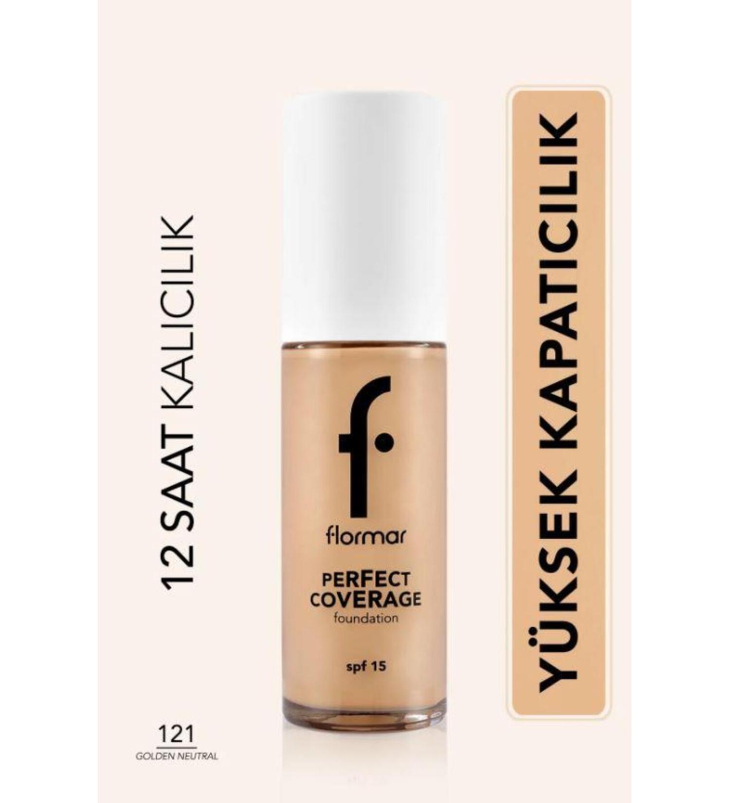 Flormar Perfect Coverage Intensive Coverage Water Based Foundation -121 Golden Natural - Buy Online on GoSupps.com