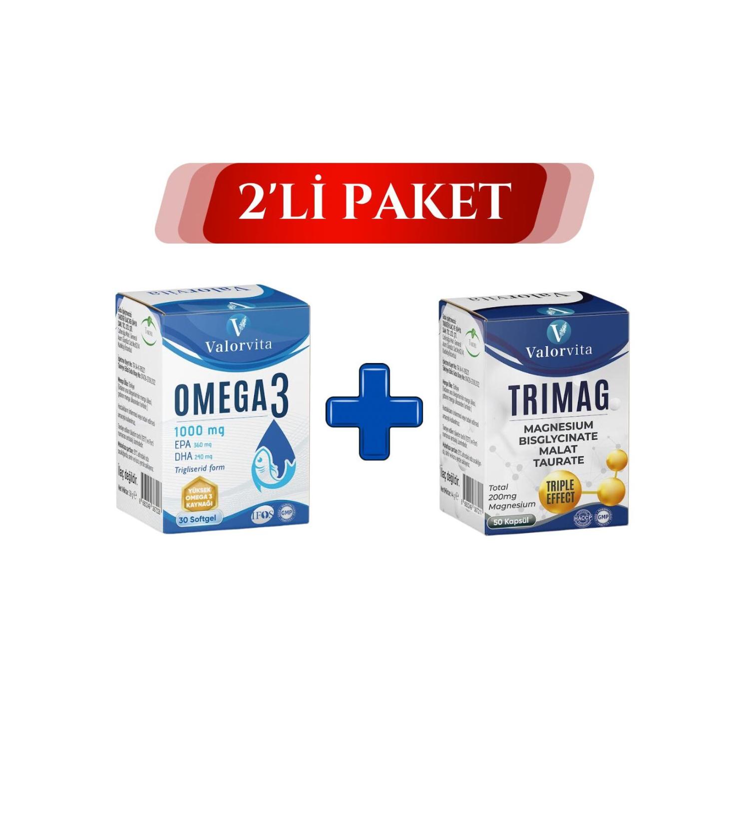 Tabder Pharmaceuticals and Chemicals San Valorvita Omega 3 and Valorvita Trimag Magnesium
