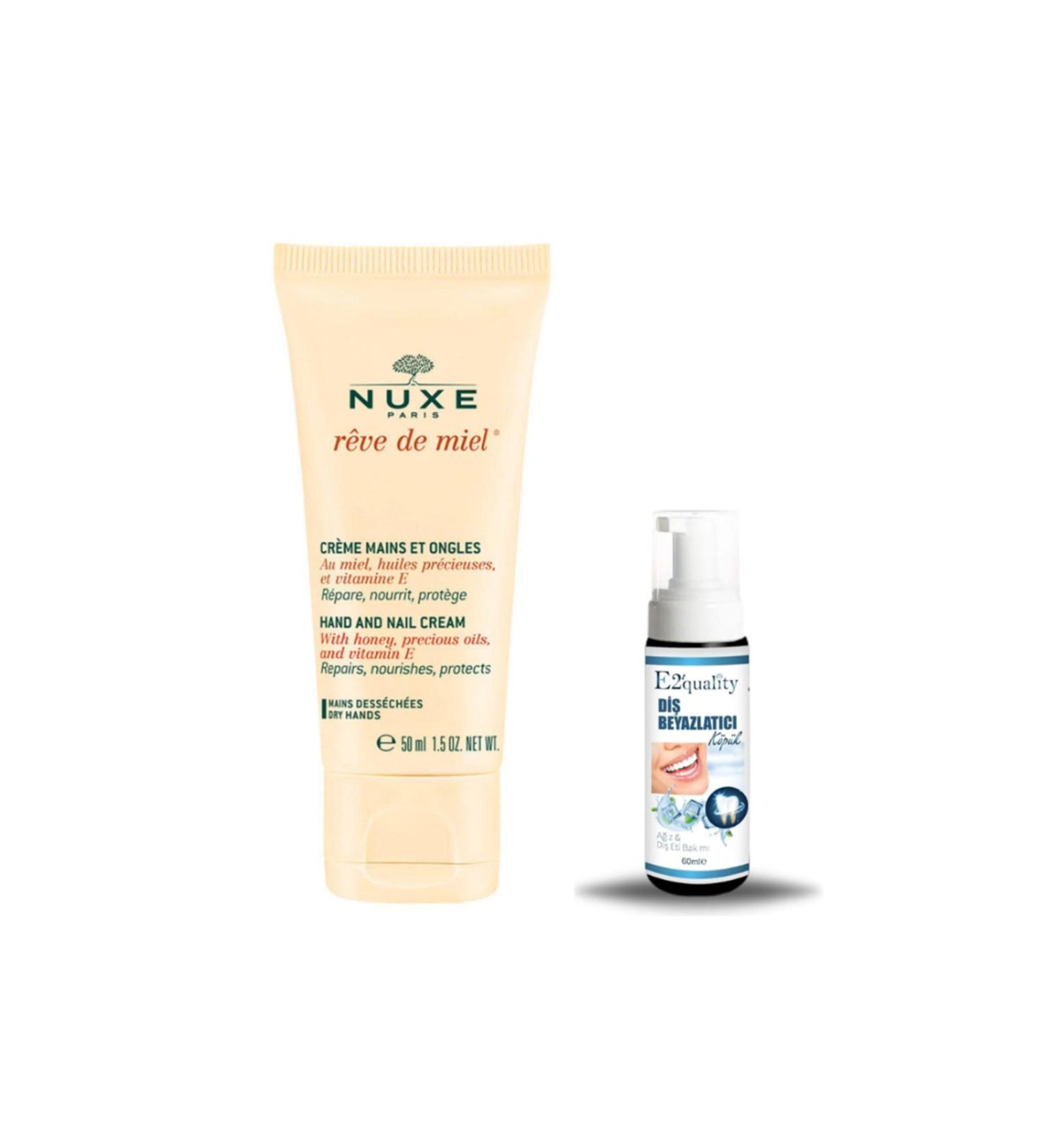 Nuxe Reve De Miel Hand and Nail Cream 50 ml + Gift Teeth Whitening Foam