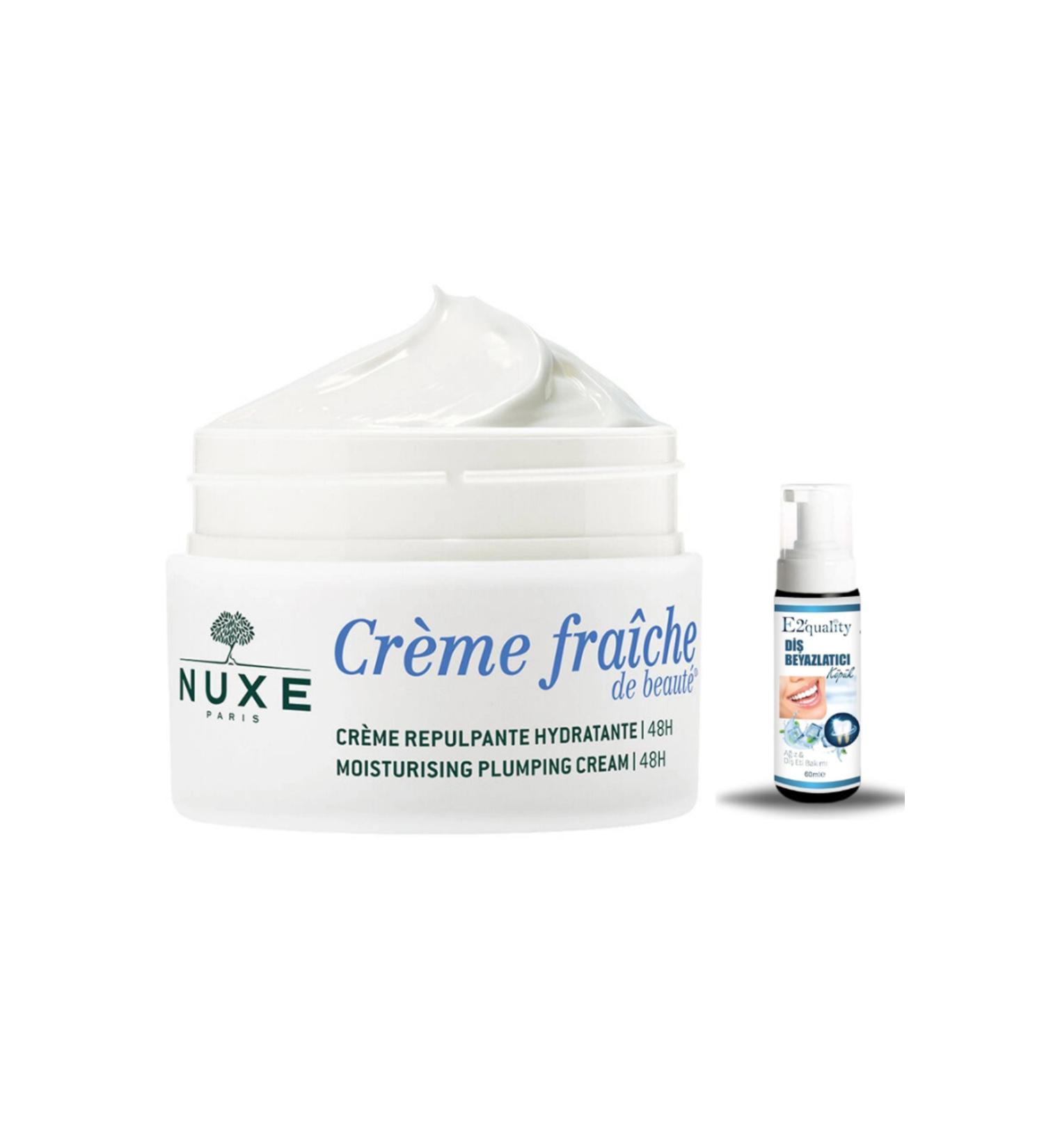 Nuxe Creme Fraiche 48h Moisturizing Care Cream 50 ml (Normal Skin) + Gift Teeth Whitening Foam
