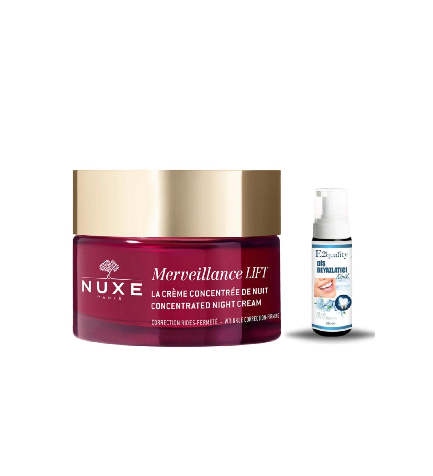 Nuxe Merveillance Lift Concentrated Night Cream 50 ml + Gift Teeth Whitening Foam