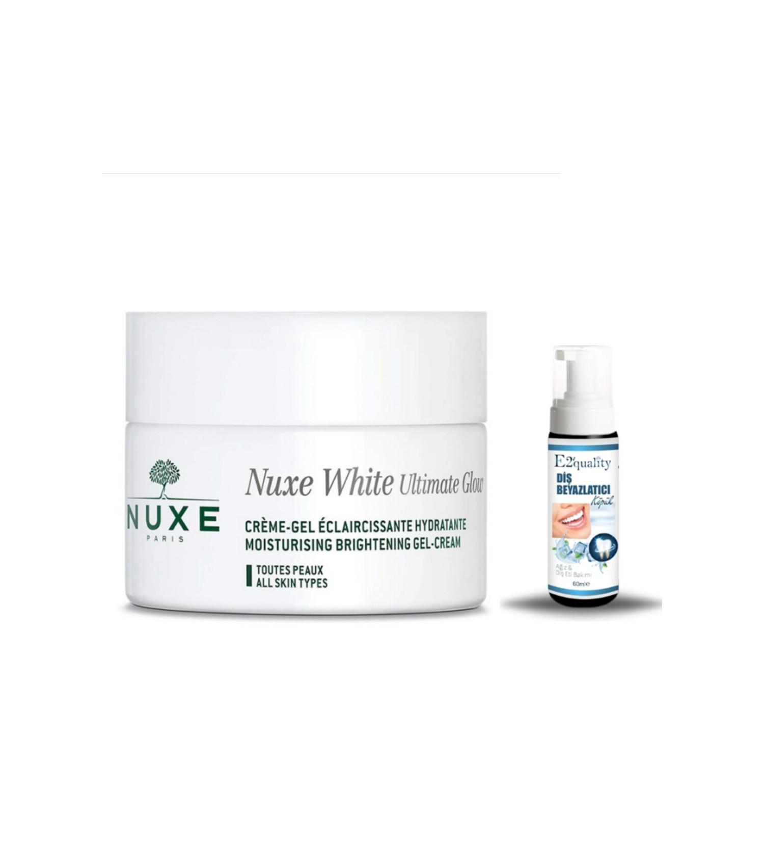 Nuxe White Ultimate Glow Moisturizing and Brightening Gel Cream 50 ml + Gift Teeth Whitening Foam