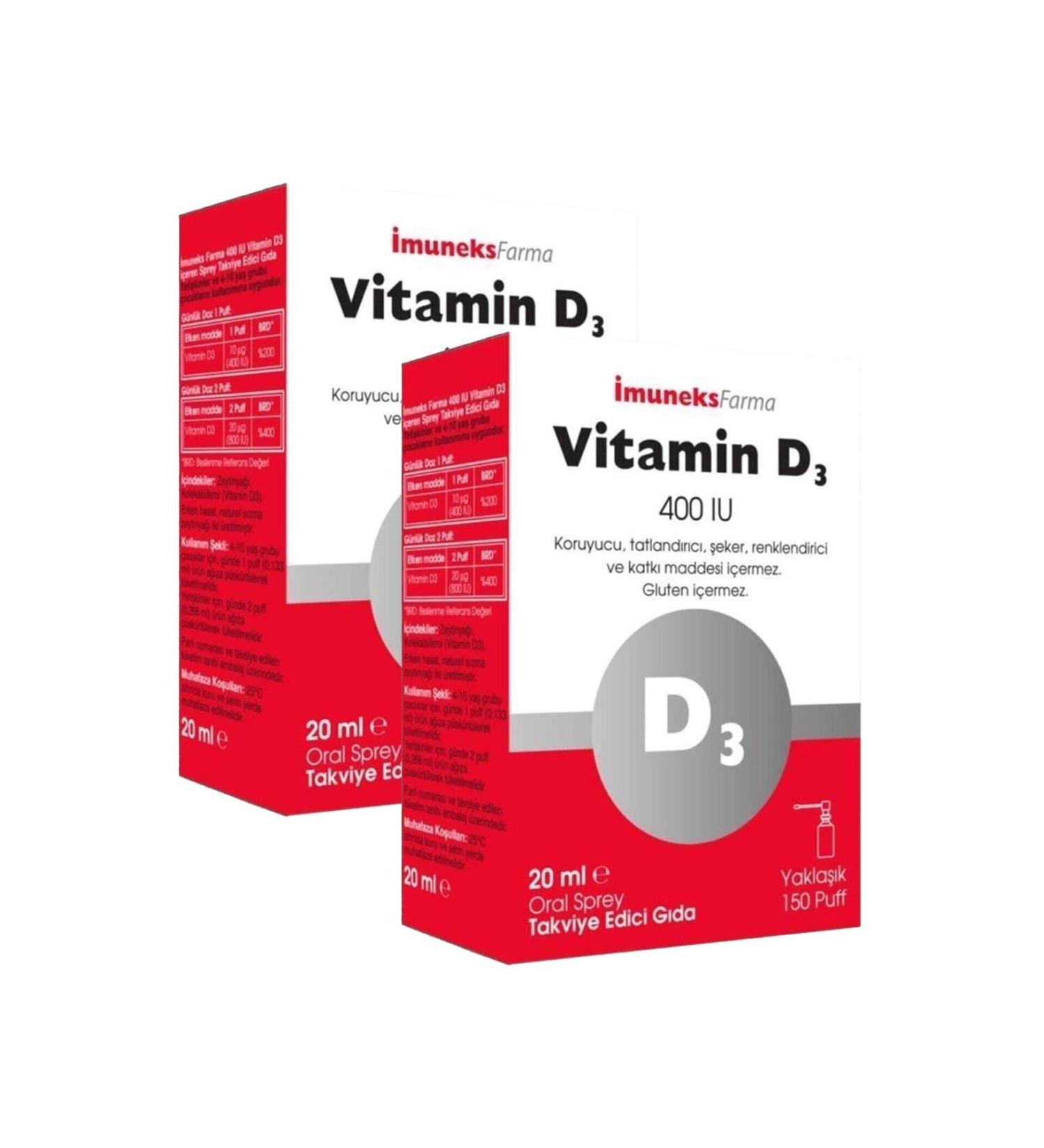Imuneks Farma Imuneks Vitamin D3 400 IU Spray 20 ml 2 Pieces