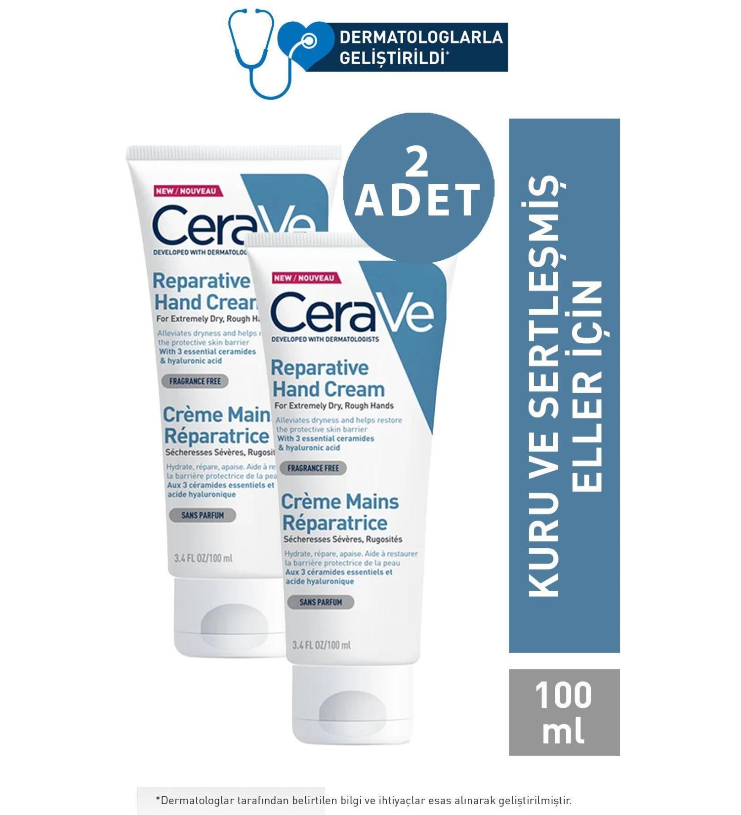 CeraVe Hand Cream Repairing For Dry And Rough Hands 100 ml 2 Pieces - Buy Online on GoSupps.com