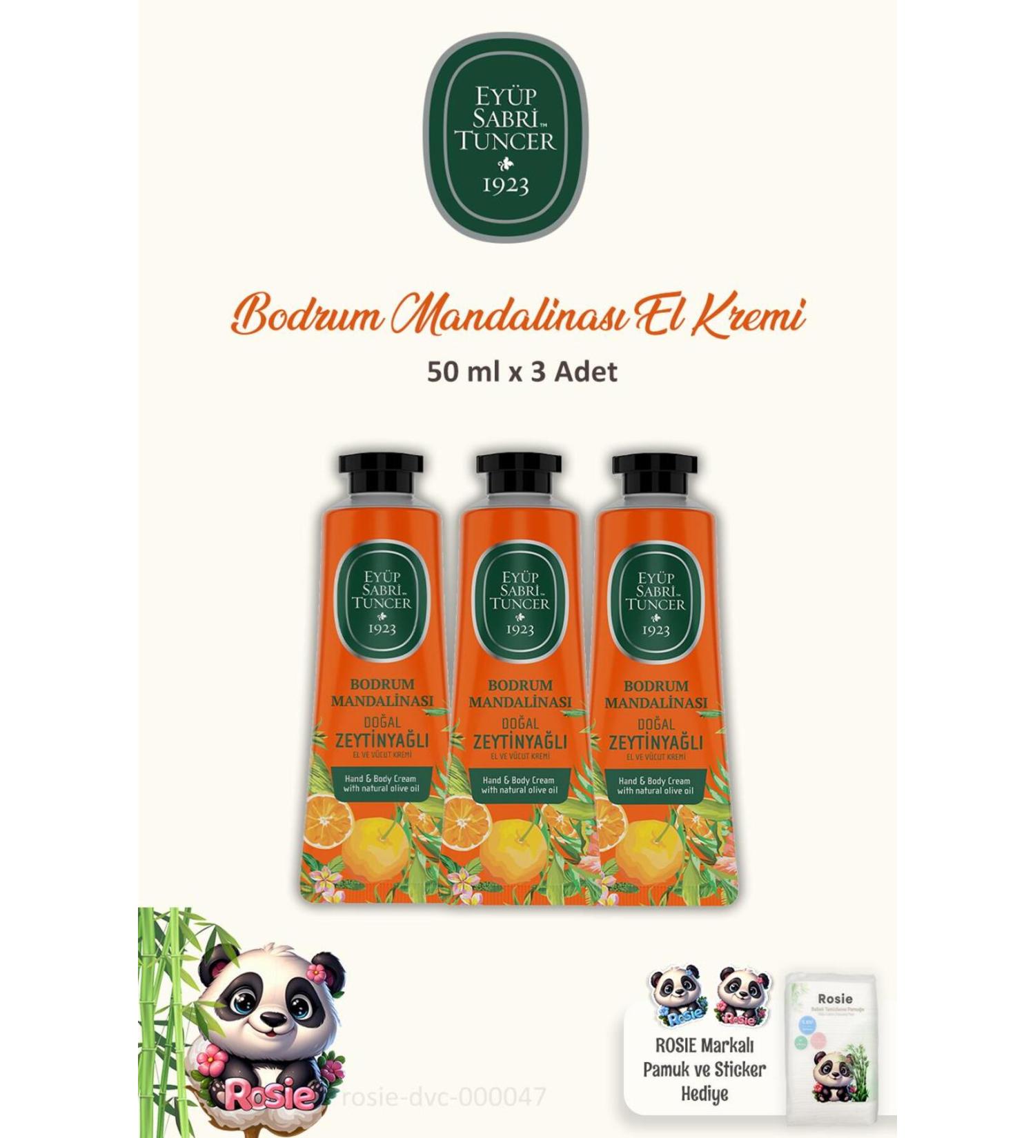 Ey p Sabri Tuncer 3-Pack Hand and Body Cream Bodrum Tangerine 50 ml and ROSIE Cotton - Buy Online on GoSupps.com