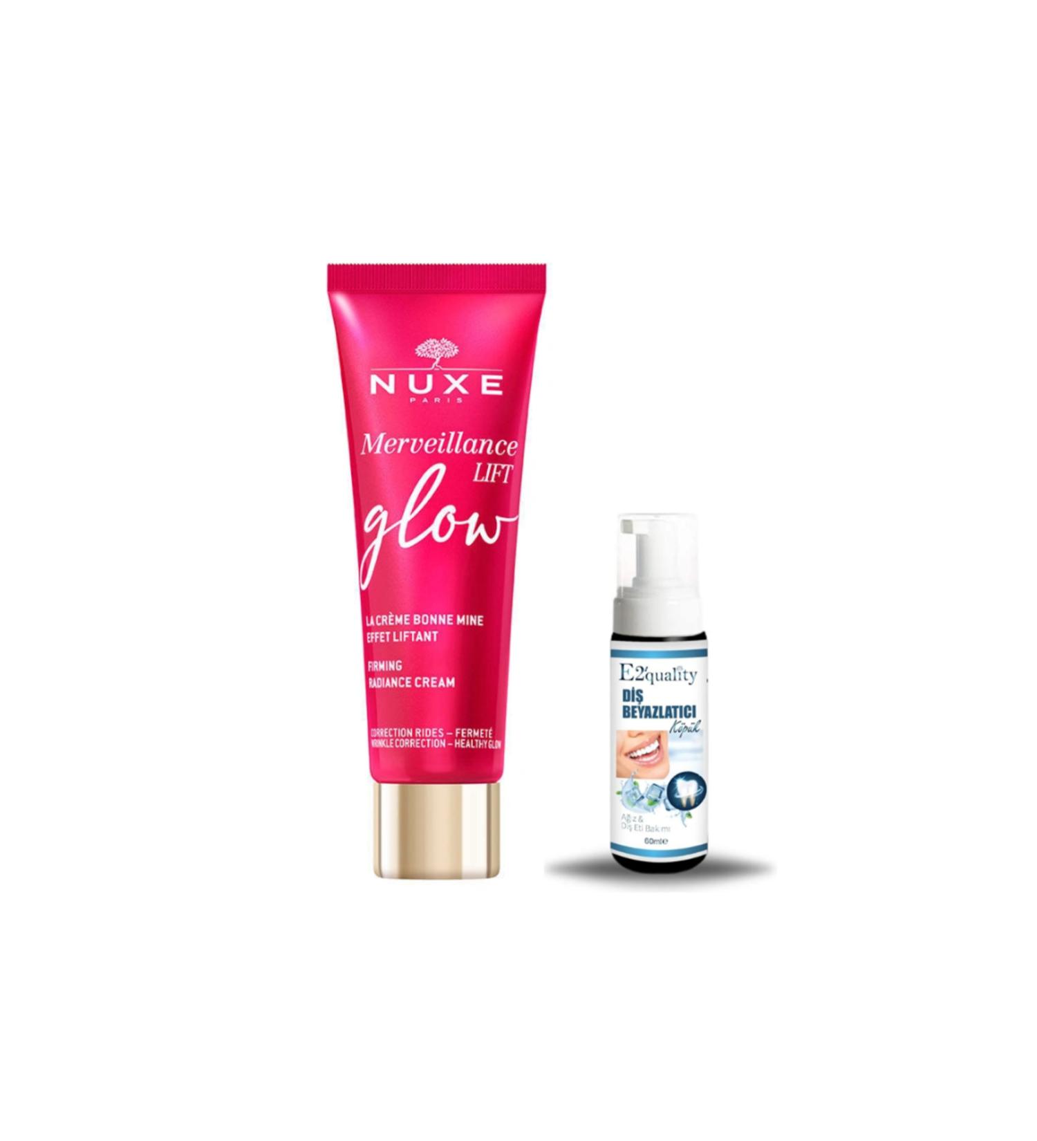 Nuxe Merveillance Lift Glow - Firming Moisturizing Cream 50 ml + Gift Teeth Whitening Foam
