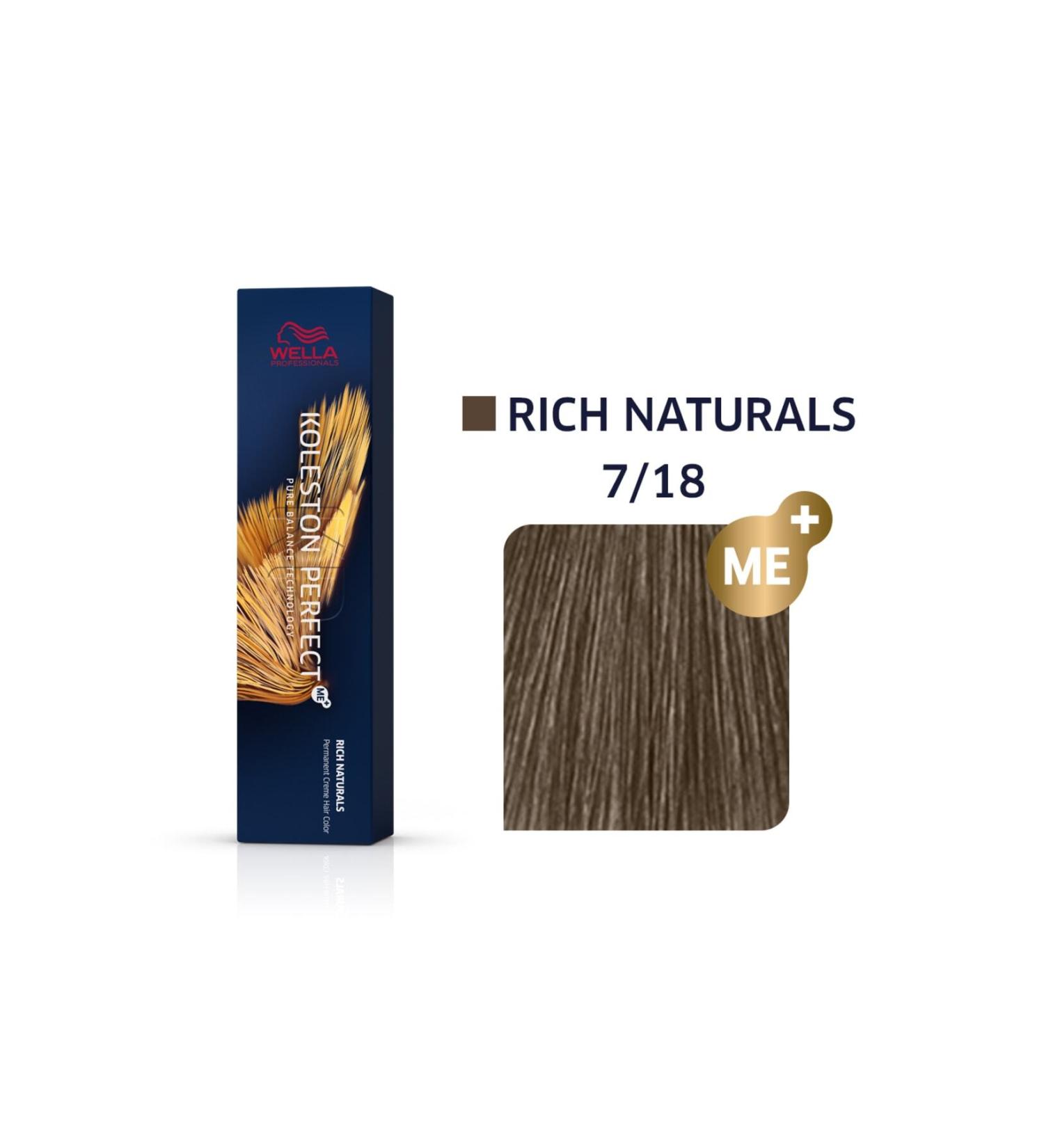 wella Professionals KOLESTON PERFECT ME+ 7/18 RICH NATURALS LONG LASTING HAIR DYE 60 ML GKHAIR1344