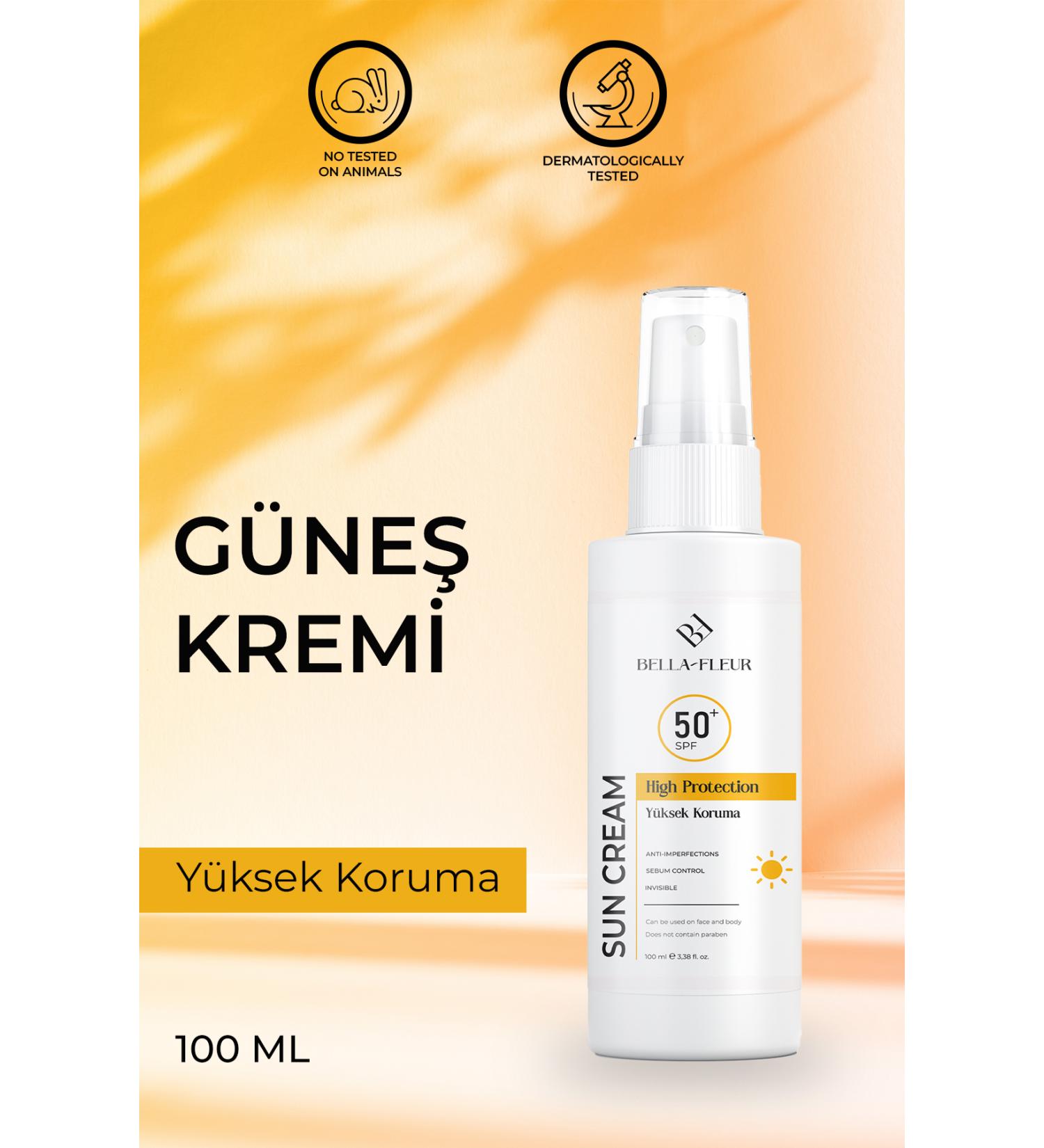 BELLA FLEUR Sun Cream 50 Spf+ High Protection Uvb+uva