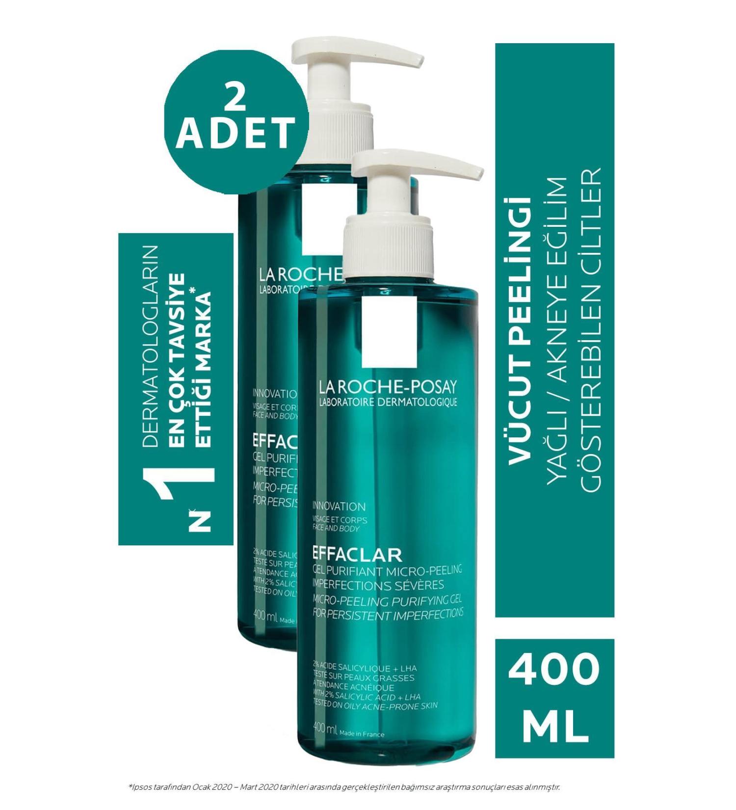 La Roche Posay Effaclar Gel Purifying Micro Peeling 400 ml 2 Pieces - Buy Online on GoSupps.com