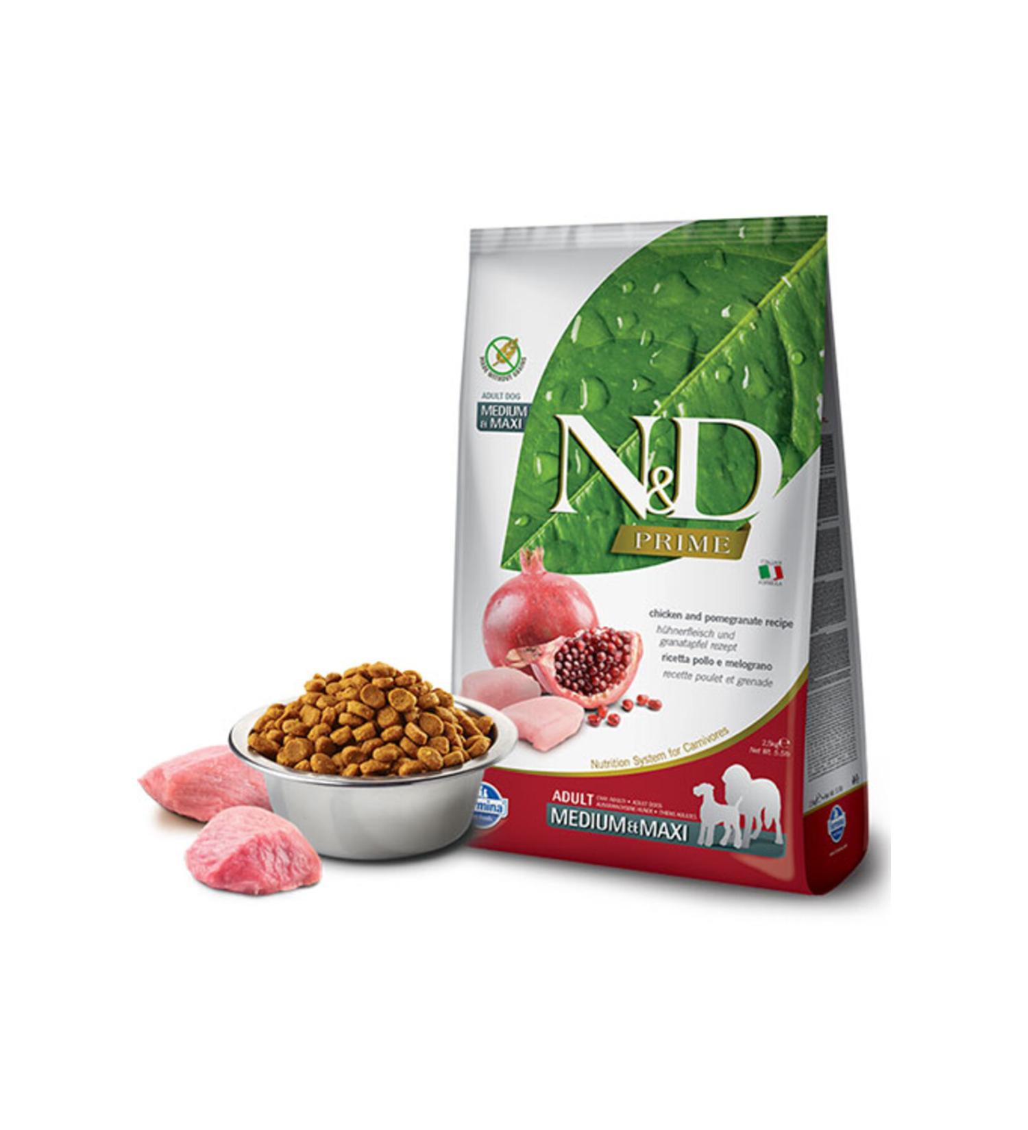 N & D Prime Chicken Pomegranate Medium Maxi Grain Free Adult Dog Food 2.5 Kg