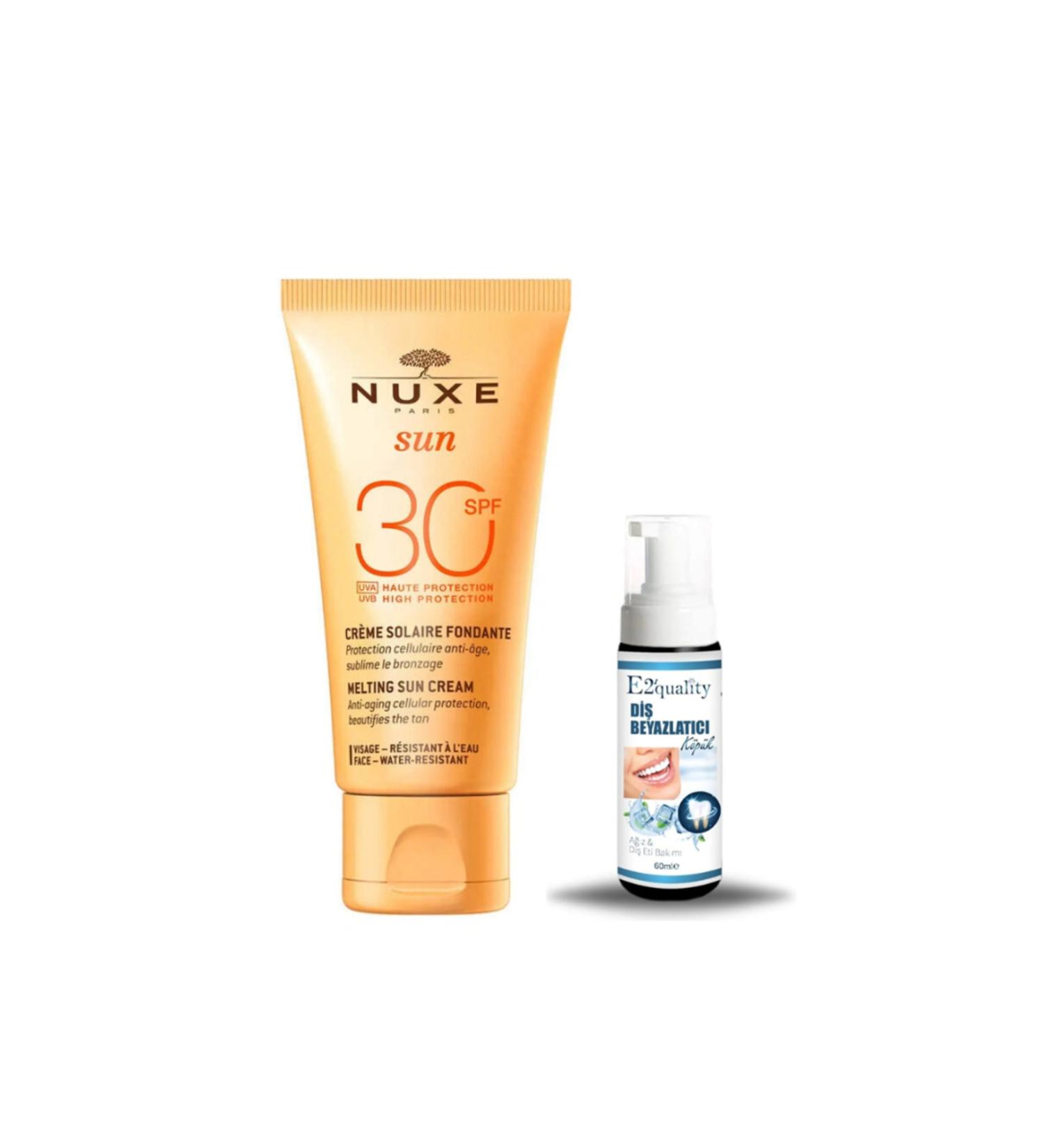 Nuxe Sun Sunscreen Face Cream Spf 30 50 ml + Gift Teeth Whitening Foam
