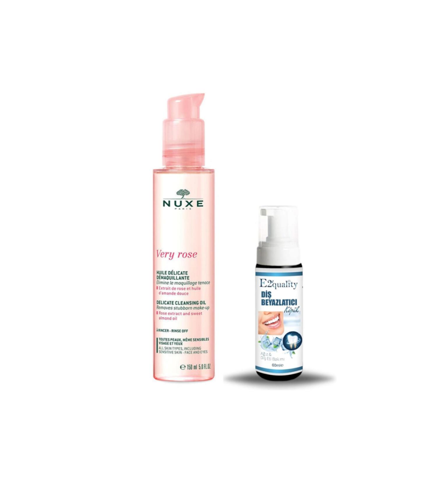 Nuxe Very Rose Sensitive Cleansing Oil 150 ml + Gift Teeth Whitening Foam