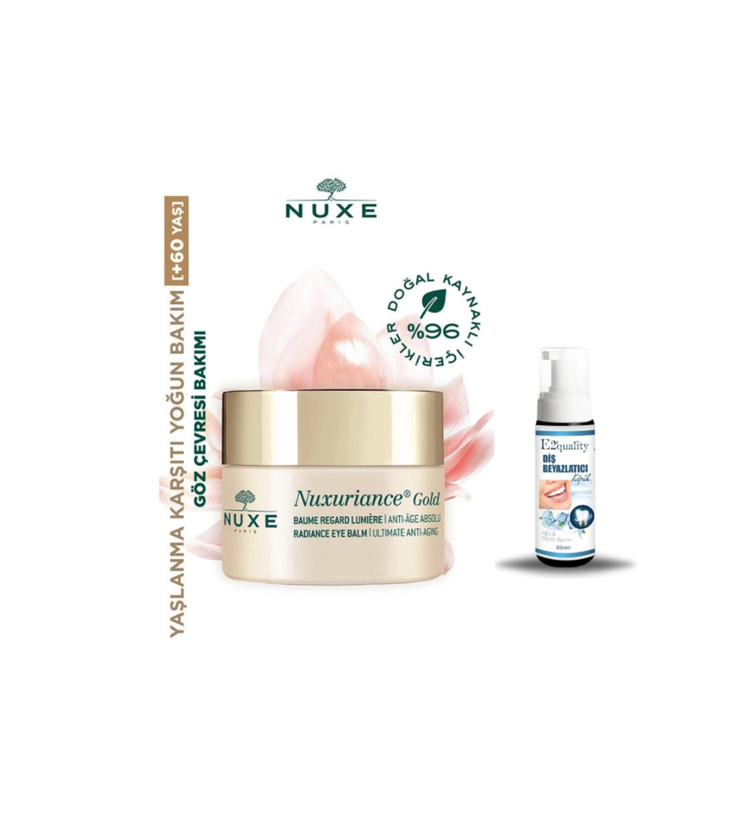 Nuxe Nuxuriance Gold Radiance Eye Balm 15 ml + Gift Teeth Whitening Foam