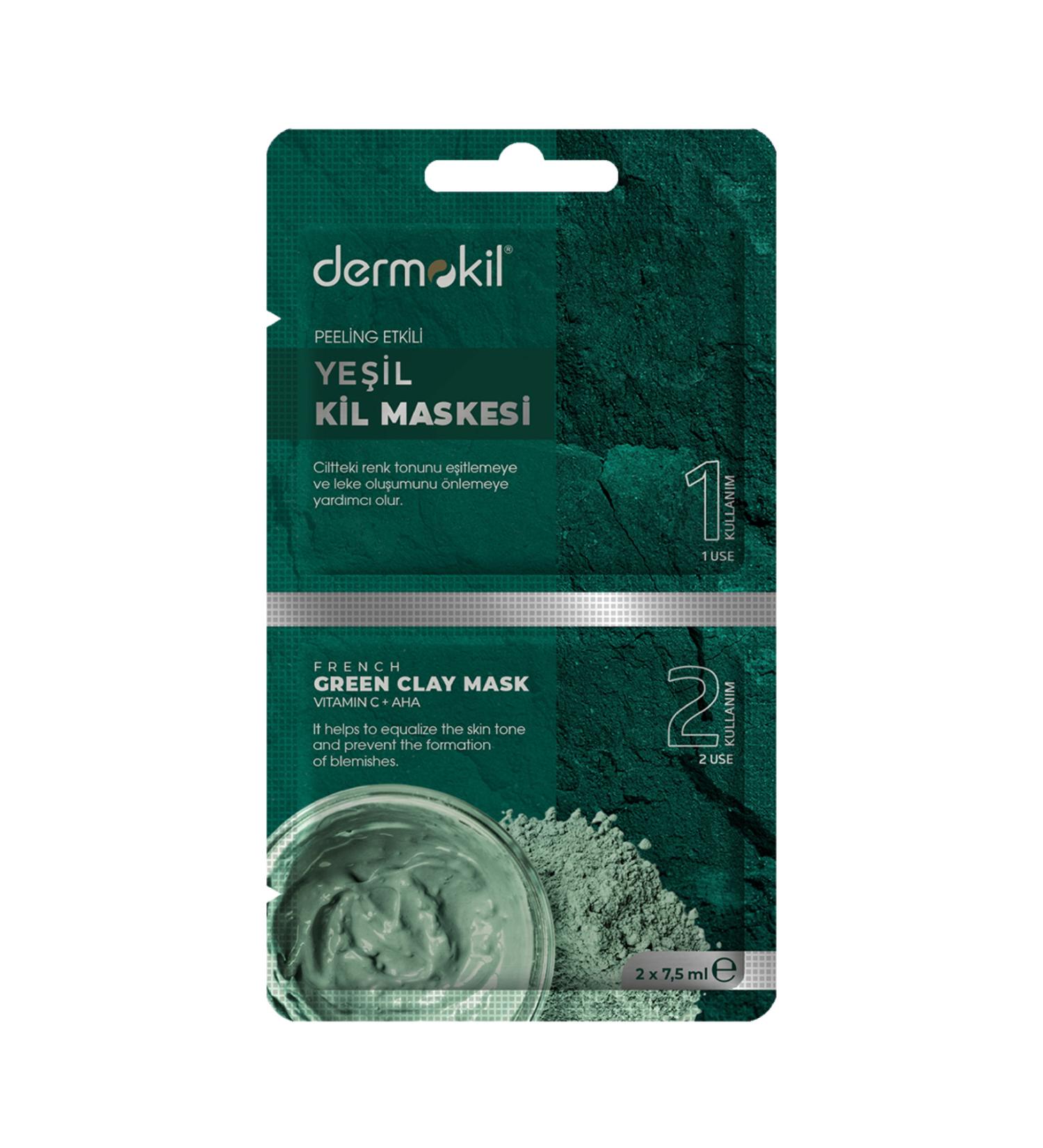 Dermokil Peeling Effect Green Clay Mask 15ml - Buy Online on GoSupps.com