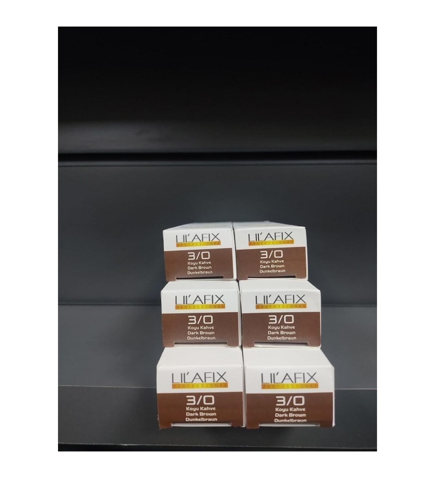Lilafix Dark Brown Cream Hair Dye 60mlx6 Pieces..big zellik300424157