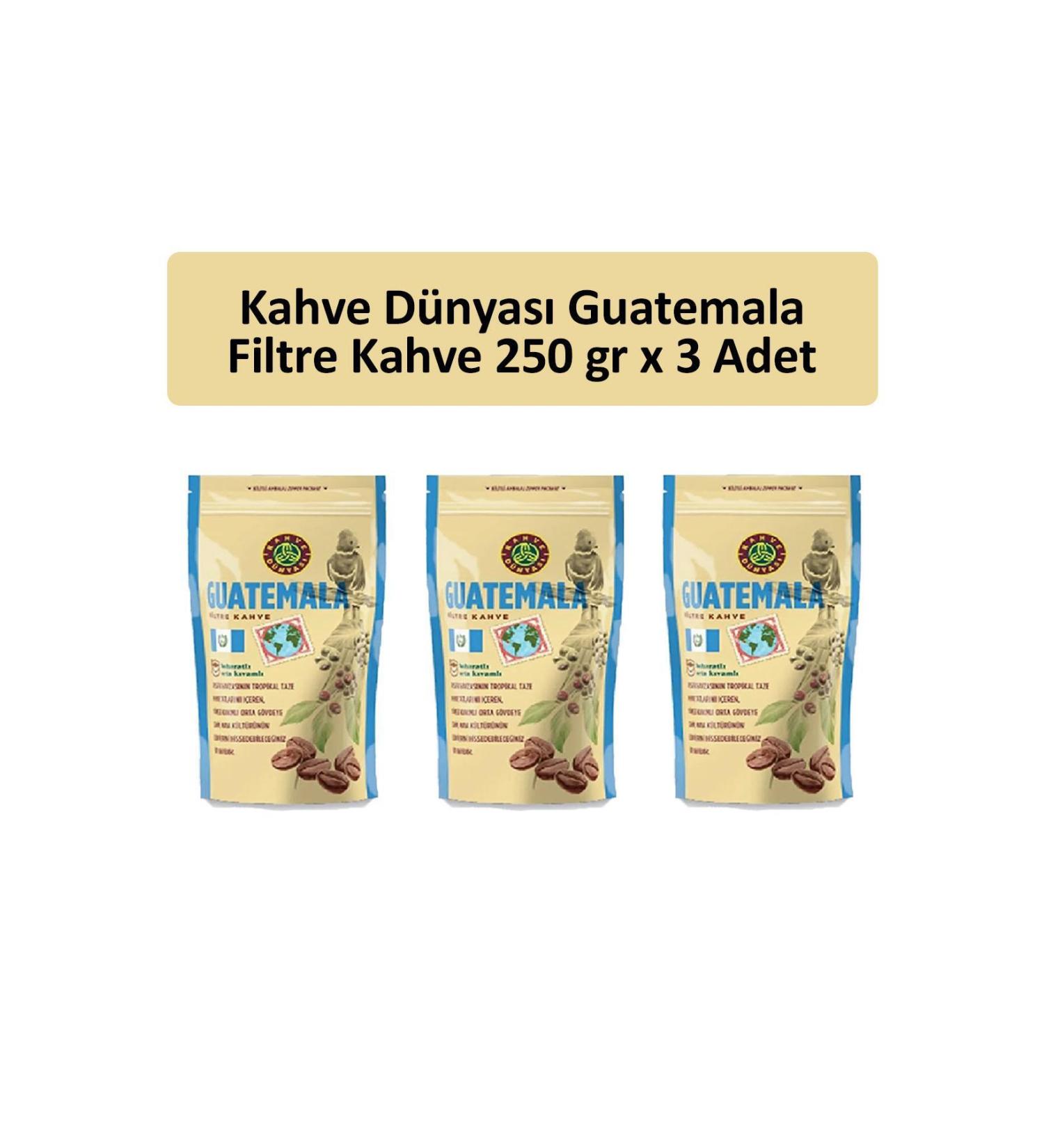 Coffee World Guatemala Filter Coffee 250 gr X 3 Pieces