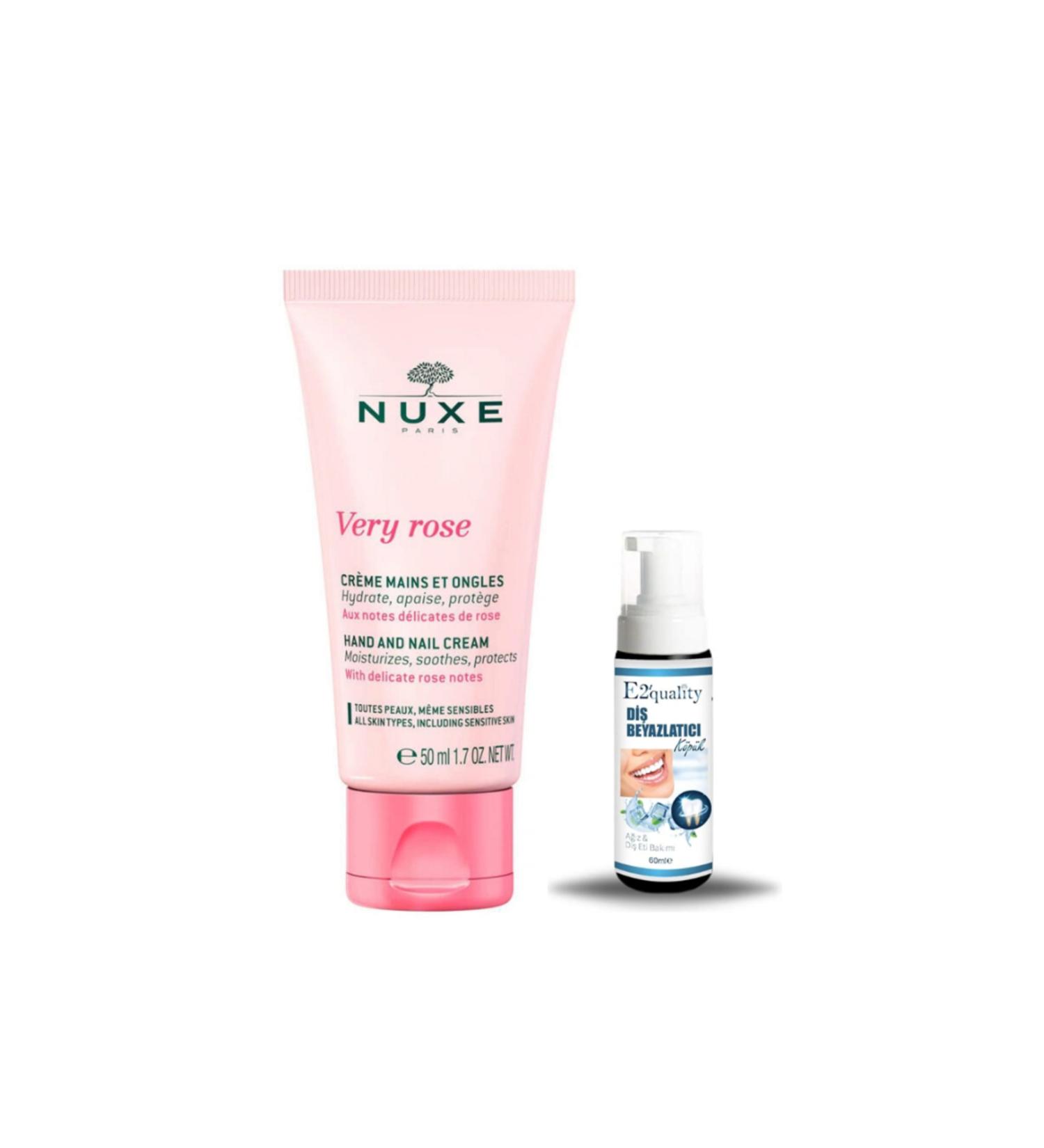 Nuxe Very Rose Hand And Nail Cream 50 ml + Gift Teeth Whitening Foam