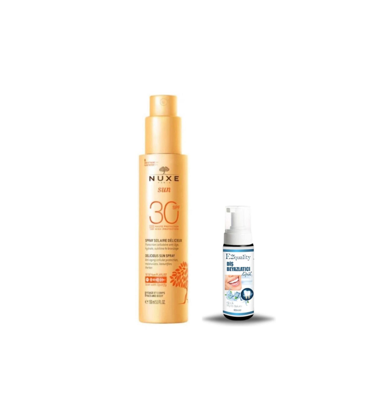 Nuxe Sun Sunscreen Face and Body Milk Spf30 150 ml + Gift Teeth Whitening Foam