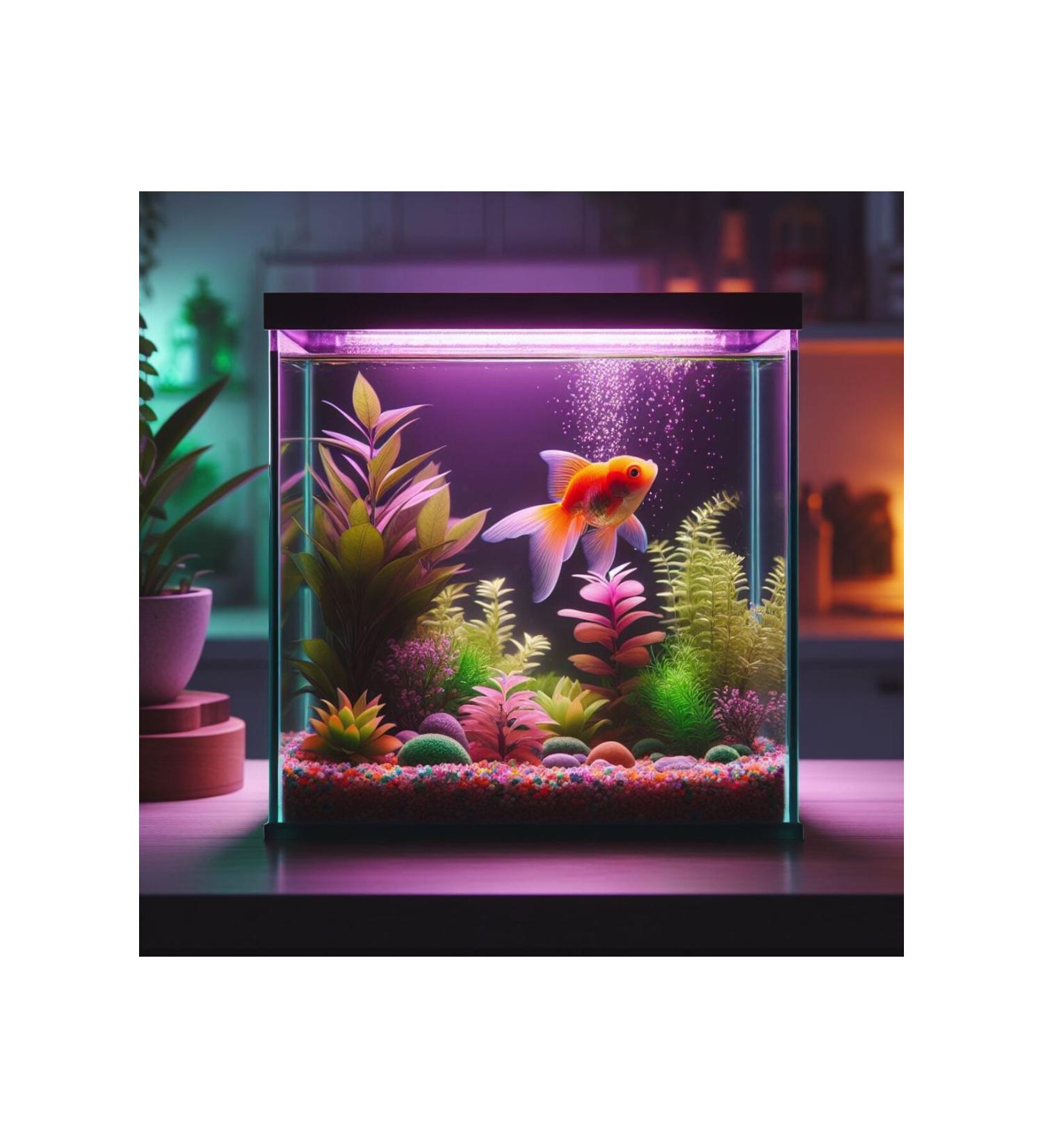 Aquarium Lighted Fish Food and Aquarium Japanese Fish Food Black Wood Aquarium - Buy Online on GoSupps.com