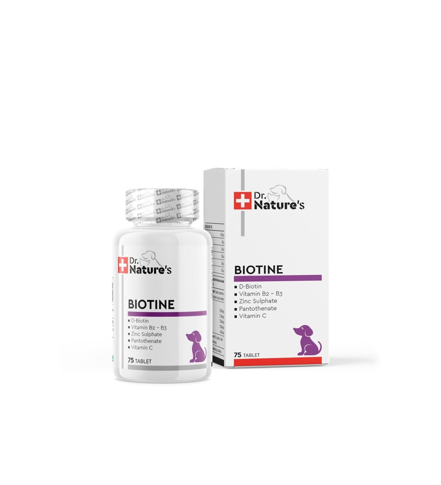 Dr. Nature's Drnatures Dog Biotin Skin and Fur Health Nutritional Supplement for Dogs (75 Tablets) - Buy Online on GoSupps.com