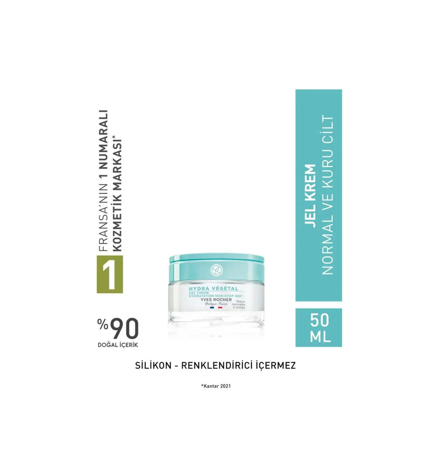 Yves Rocher Gel Cream - Normal and Dry Skin / Hydra Vegetal-50 ml - Buy Online on GoSupps.com