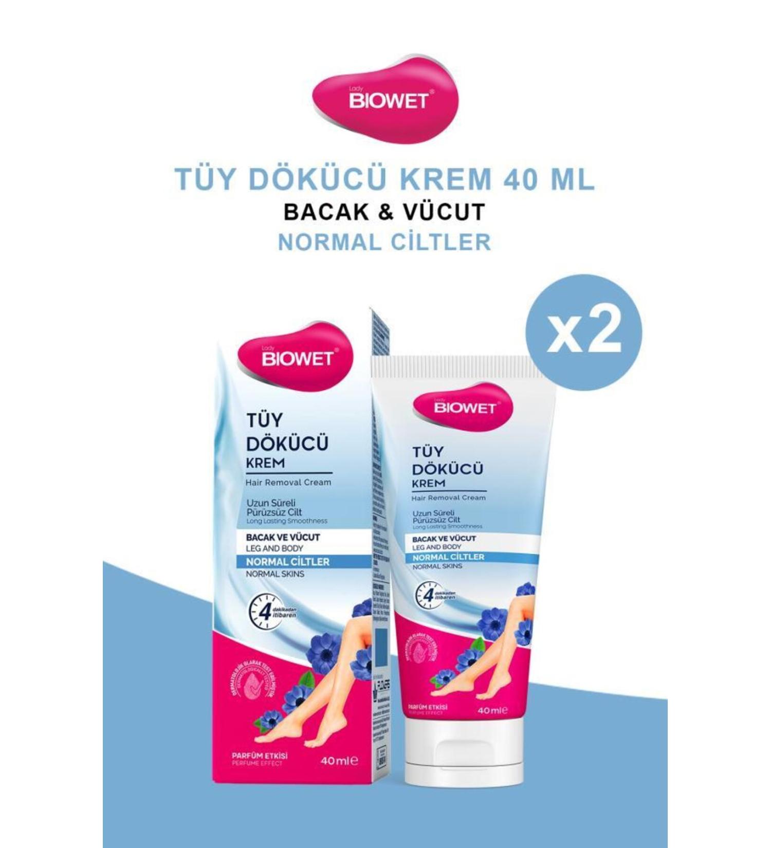 biowet Hair Removal Cream All Skin 40ml X2